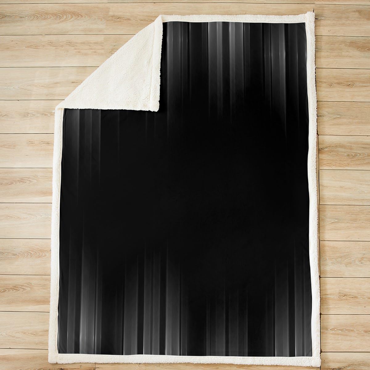 Feelyou Geometric Abstract Ombre Fleece Throw Blanket Throw 50"x60" Kids Gray and Black Striped Plush Blanket for Bed Sofa Couch Boys Girls Teens Modern Fashion Sherpa Blanket Stripes Fuzzy Blanket