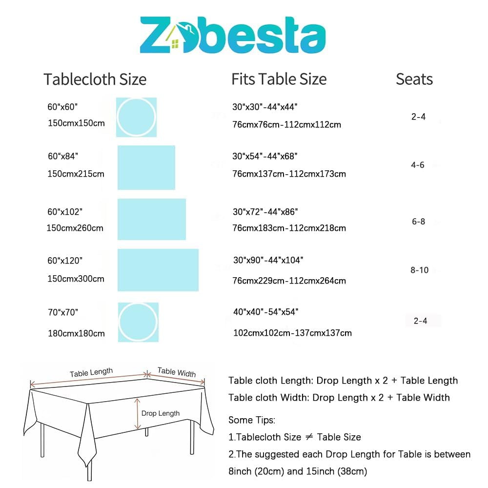 Zobesta Linen Table Cloth Rectangle Tables 60 x 120 Inch, Plaid Browm Linen Tablecloth Rectangle Tables Soft Boho Table Cover for Kitchen, Party, Picnic, Outdoor