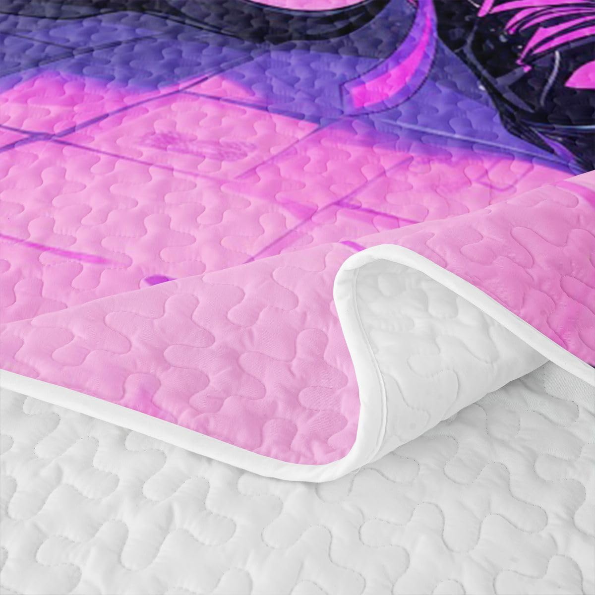 Erosebridal Fashion Girls Quilts Full Size - Japanese Girl Bedspread Coverlet Set, Girly 3D Gaming Quilt Coverlets 3 Pieces