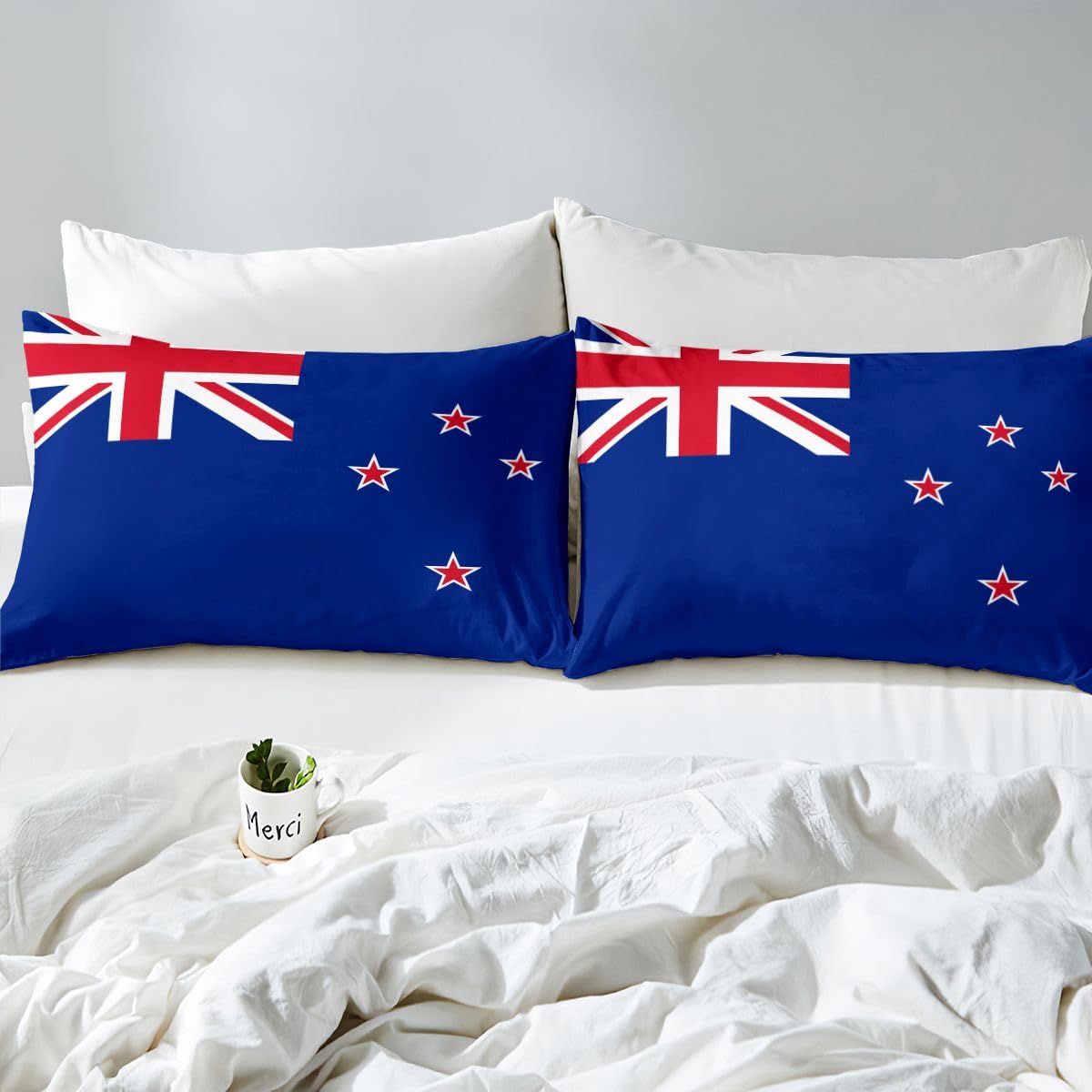 Feelyou New Zealand Flag Duvet Cover Full Size Boys Girls New Zealander Bedding Set Breathable Soft World Countries Comforter Cover 3Pcs International Flag Bedroom Decor Soccer Sports Game