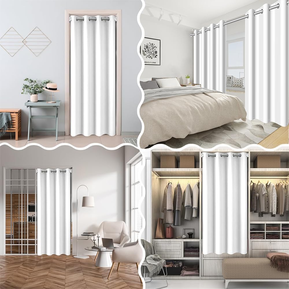 Spring Forest Door Curtains for Doorway Privacy National Forest Park Plants Lush Tree Sunshine Nature Scenery Closet Door Cover Curtain for Bedroom Living Room 47x79 Inch,1 Panel