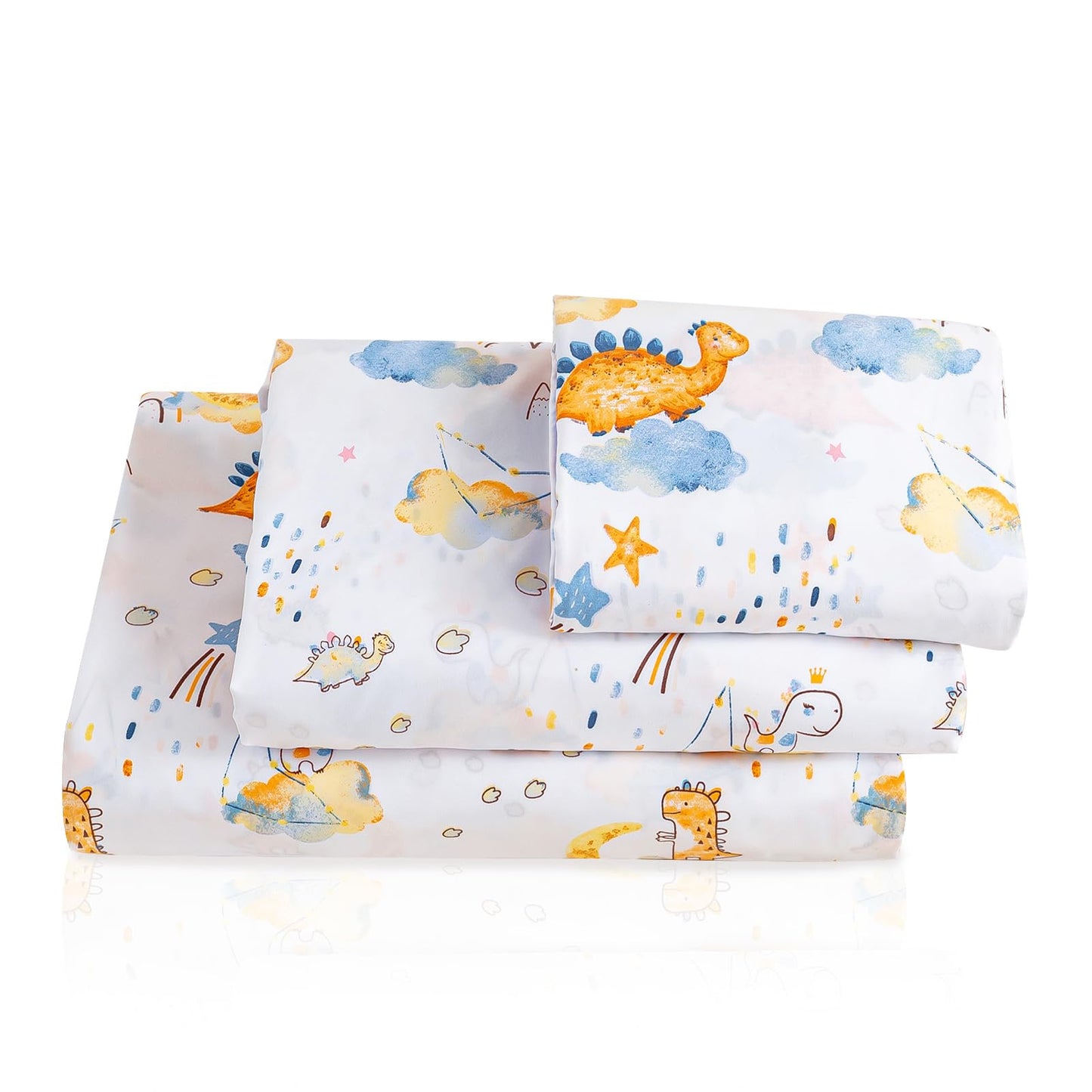 LONAVA Twin Sheet Set Kids - Dino Adventure 3 Pieces Soft Cute Microfiber Bed Sheet for Boy Girls Teens, Oeko Texted Breathable Cooling Fabric & Deep Pocket Full Elastic Sheets
