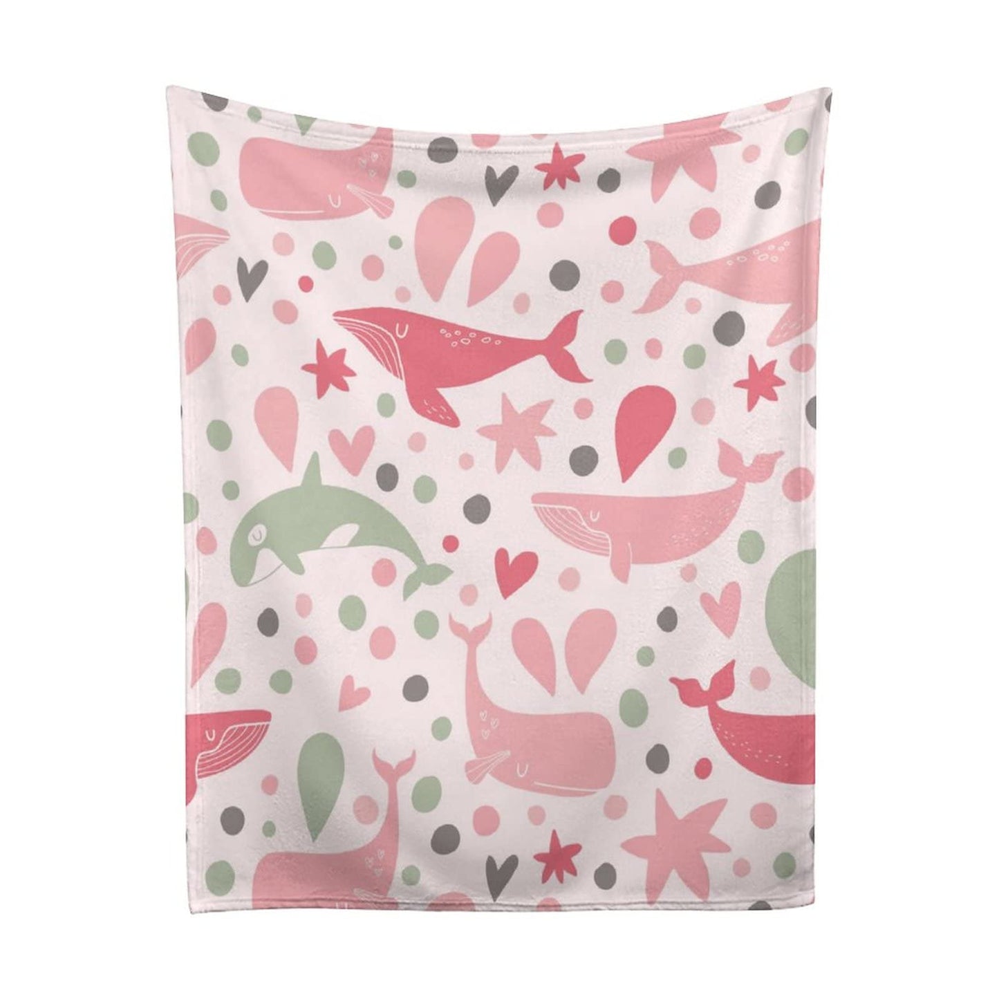 Joyidec Whale Pink Super Soft Winter Comfy Throw Blanket Flannel Fleece Lightweight Blanket for Couch Car Bed 50x60 in