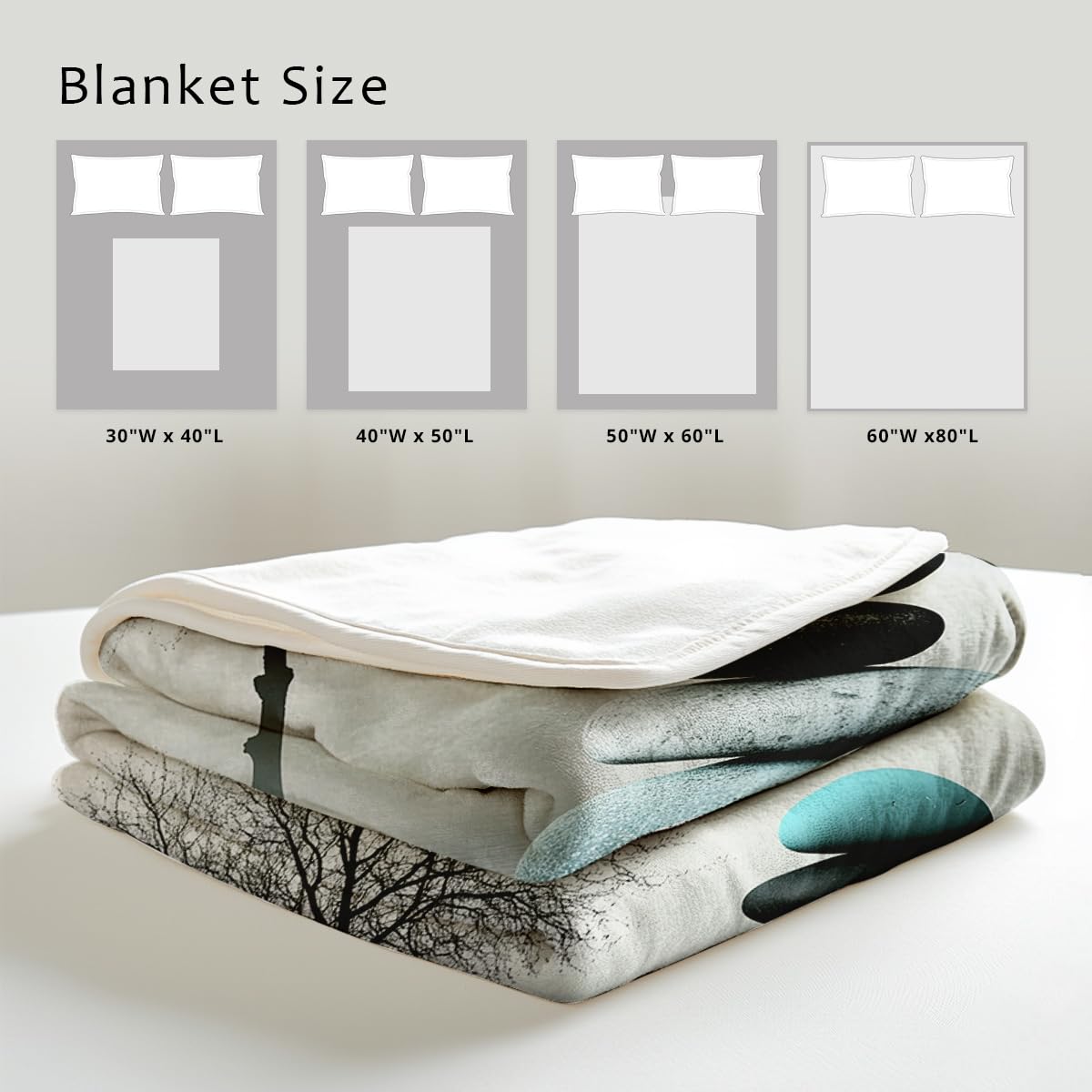 HUNXIAOJ Zen Stone Print Blanket Throw Soft Spa Zen Flannel Blanket for Home Bedding Couch Bed Yoga Room Meditation Decor Gifts (49"x59")