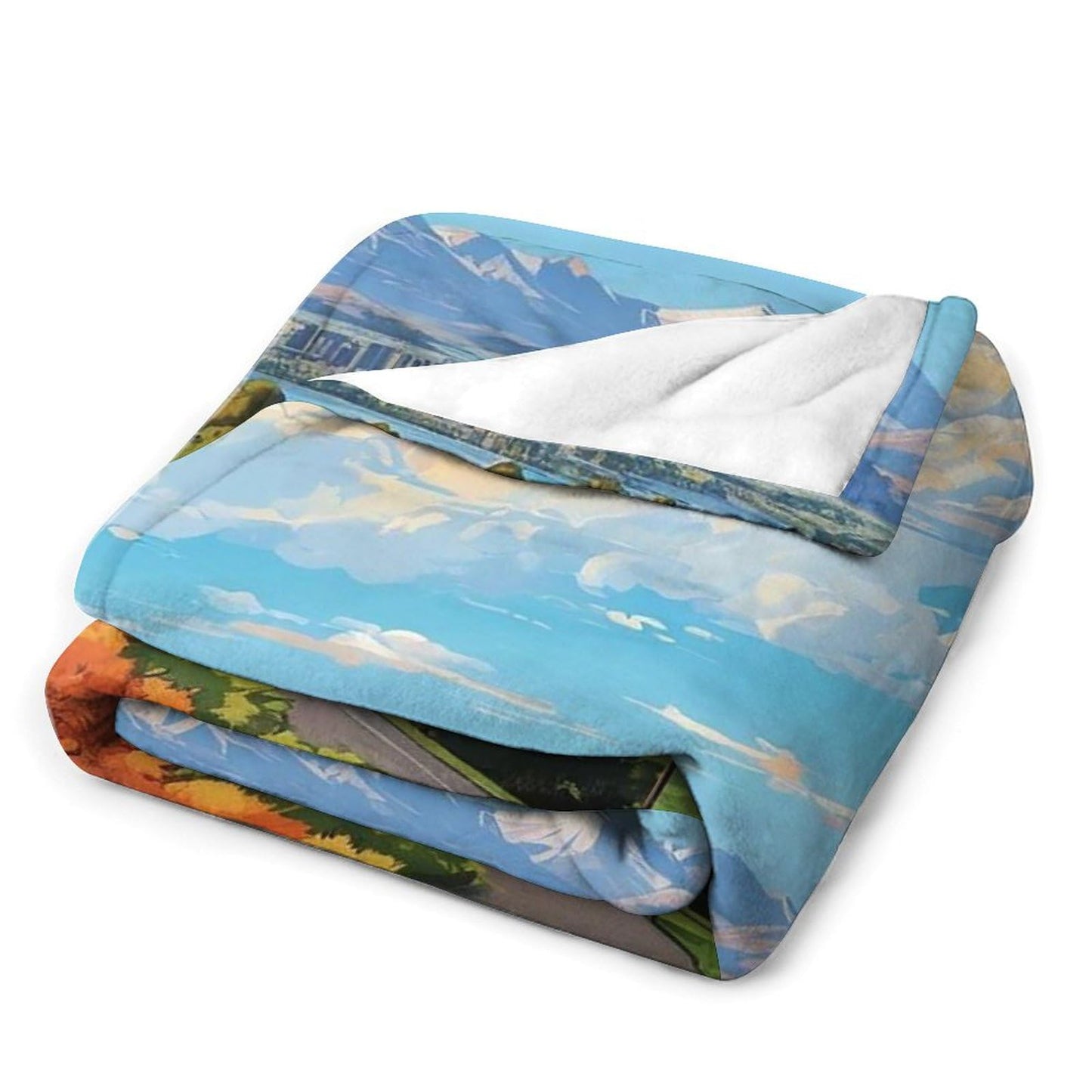 Boise Idaho City Skyline Landscape Abstract Blanket Soft Flannel Lightweight Blanket Outdoor Travel Carry Living Room Bedroom Sofa Decoration Gifts 40x50 Inch