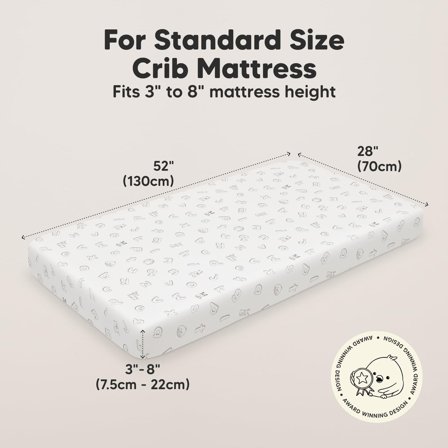 KeaBabies 2-Pack Organic Cotton Crib Sheets for Boys, Girls - 52x28 Fitted Crib Mattress Sheet Neutral, Breathable Cover for Baby Bed Set, Toddler Mattress, Soft & Cute Prints (ABC Land Sky)