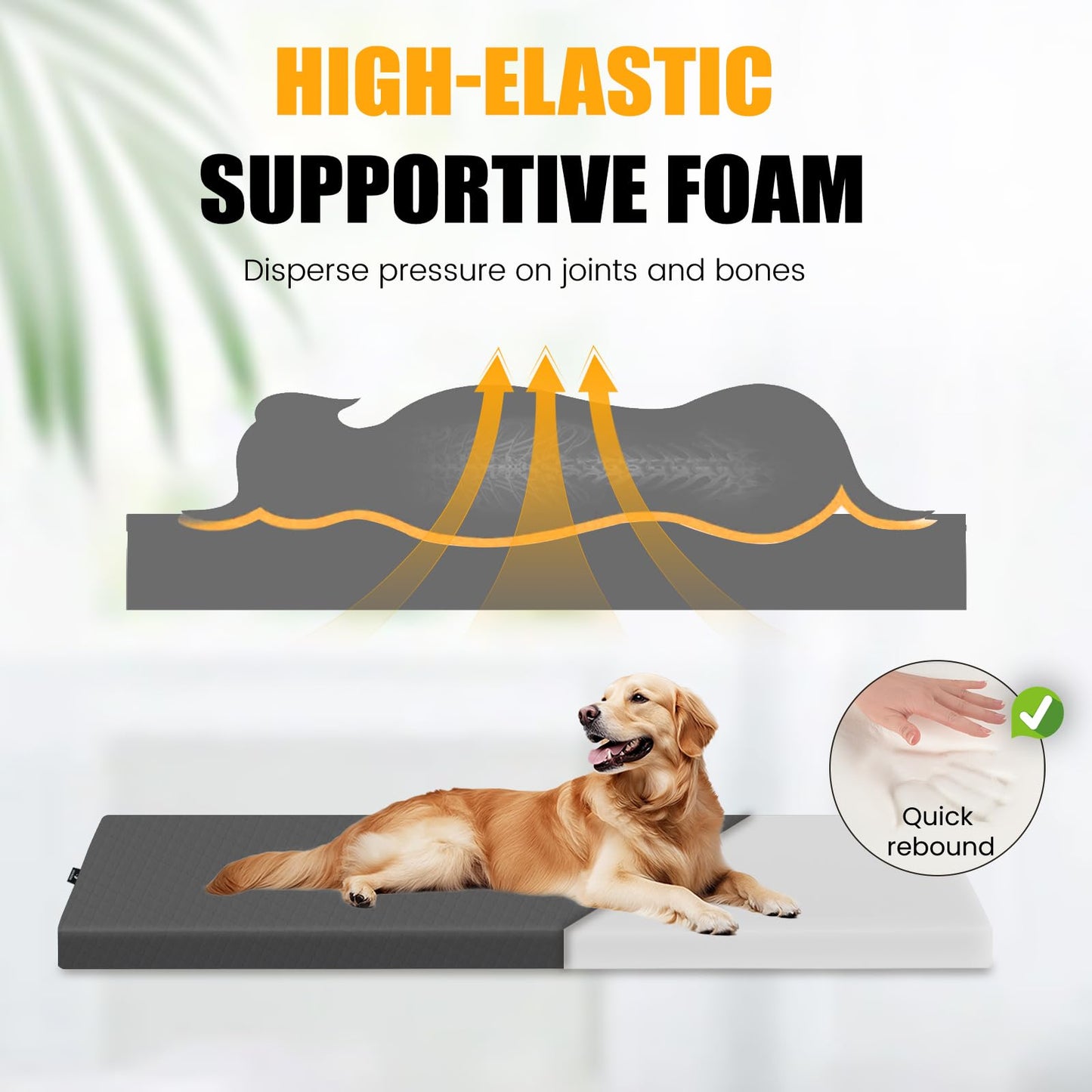 ESCRODOI Dog Car Bed for Back Seat Cover, Supportive Foam Pet Mat Cushion for Car Backseat Extender with Removable Cover, Common Size for Sedan, SUV & Truck, Easy Clean