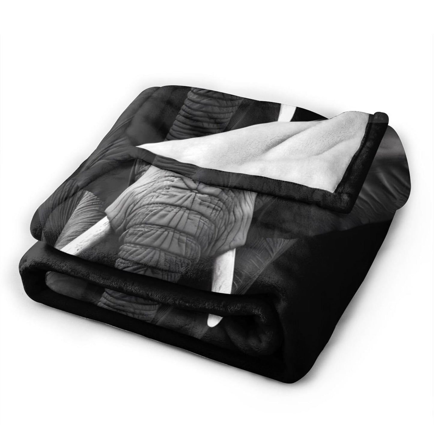 Gray Elephant Throw Blanket Soft Lightweight Flannel Fleece Blanket 50"X40" for Bed Sofa Couch Camping Travel