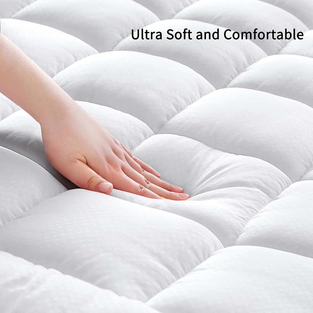 GERHOME Twin XL Size Quilted Fitted Mattress Pad Cover with Deep Pocket Fitted 8" - 21", Ultra Soft and Comfortable, Breathable (White, Twin XL)