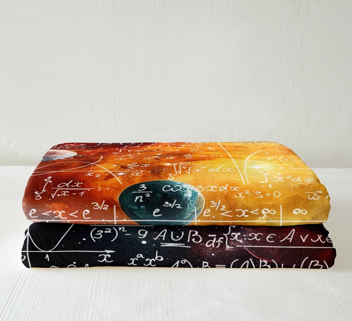 Feelyou Math Equation Fleece Throw Blanket Throw 50"x60" Kids Galaxy Solar System Sherpa Blanket Plush Fuzzy Boys Girls Mathematics Formula Biology Science for Bed Couch Chair Living Room