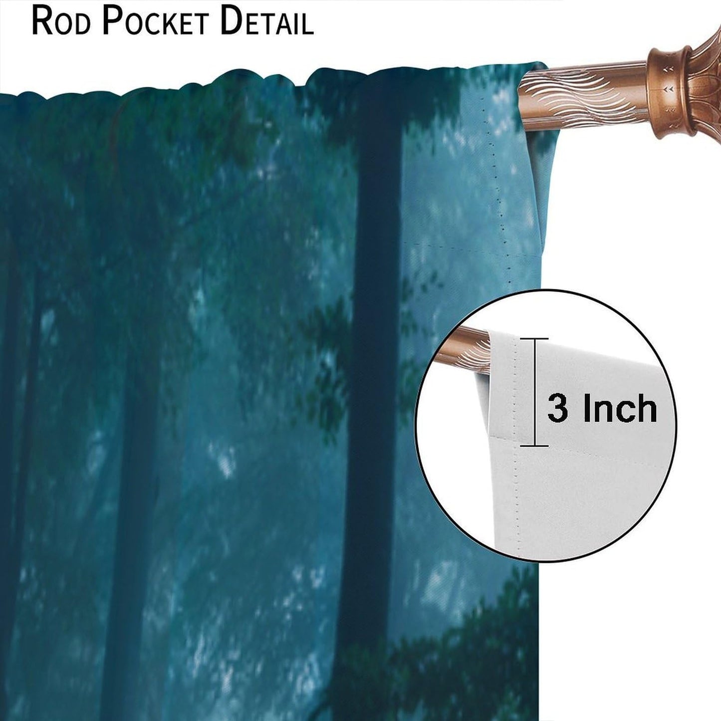 DDCBNS Misty Forest Curtains,Magical Woodland Nature Landscape Window Treatments for Bedroom Living Room Dreamland Scenery Décor Drapes 2 Panels Set,Total Size 42 x 45 Inch