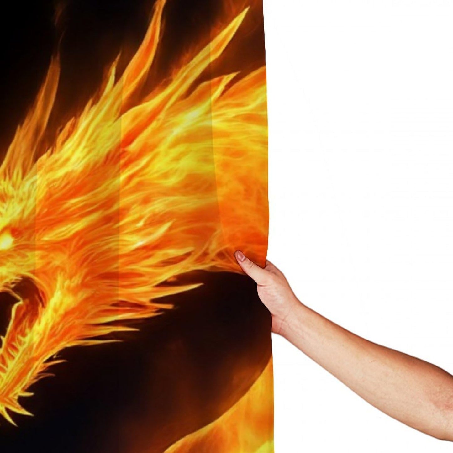 Meaudiwes Luxury Waterproof Shower Curtain Lightweight Fabric Hotel Style Bathroom Decor, 72"x 70" Ice Blue and Red Fire Flame Dragon