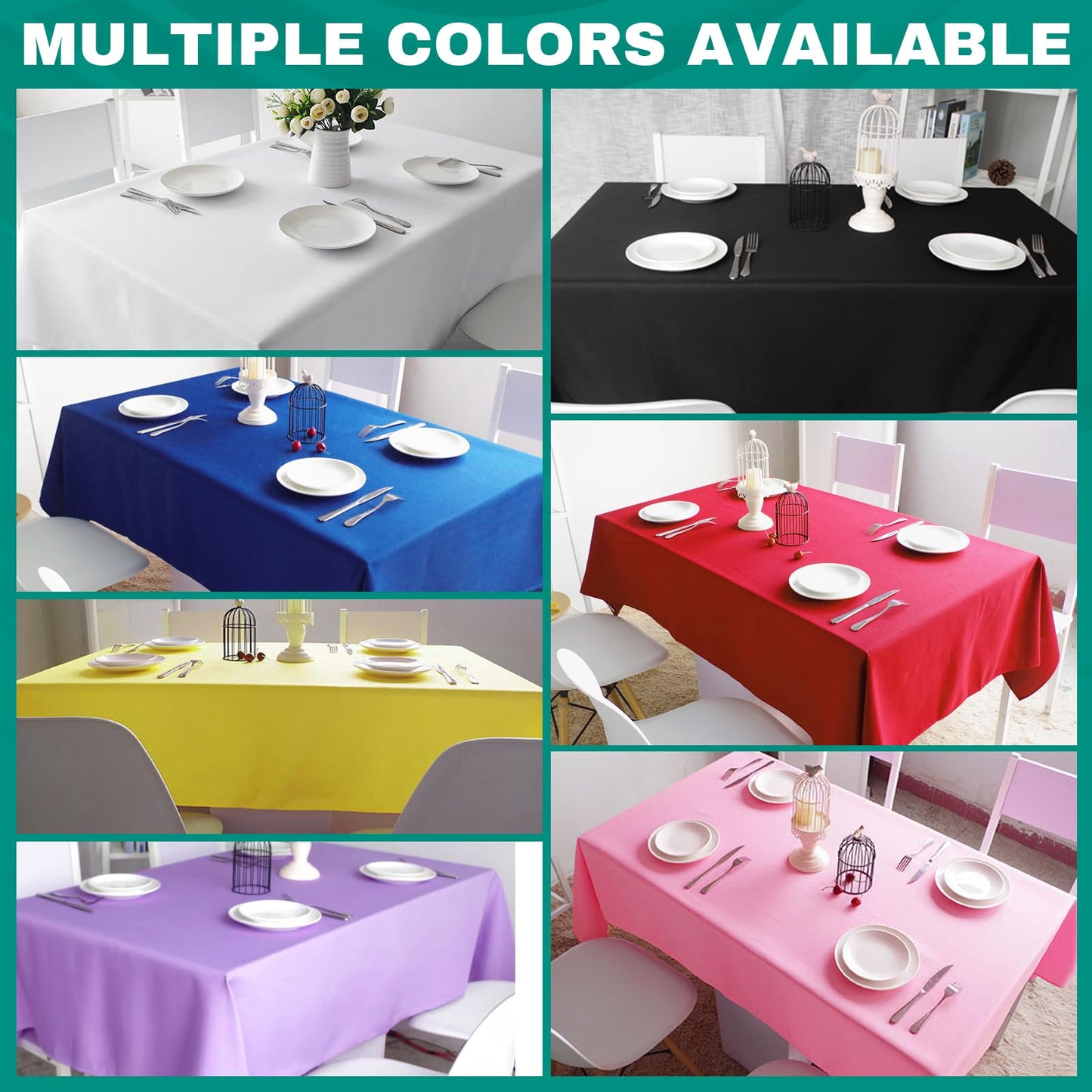 RowinsyDD 30 Pack Pink Plastic Table Cloths Disposable, 54 x 108 Inches Plastic Table Cover for Rectangle Tables, Disposable Tablecloth for Dinning, Parties, BBQ, Wedding, Outdoor