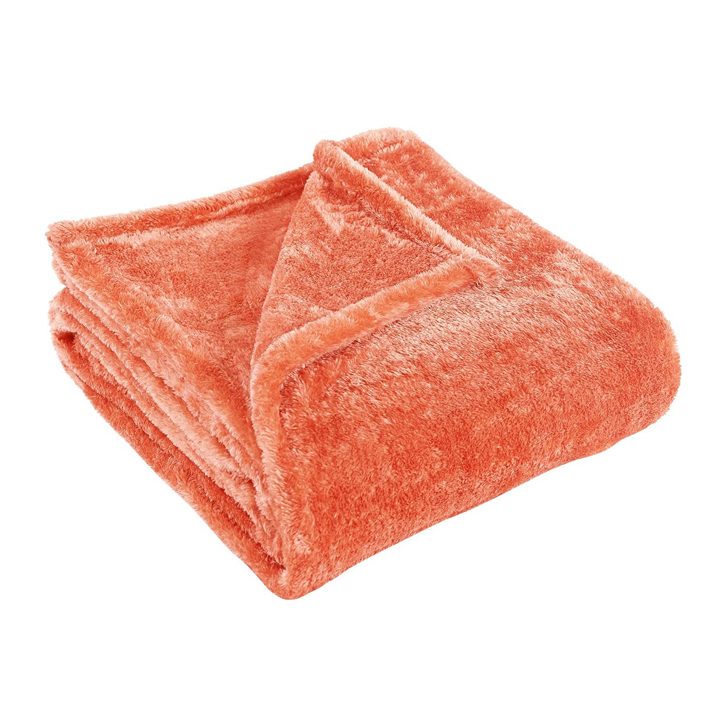 Superior Classic Solid Fleece Blanket, Thick, Cozy, Warm Blankets, Velvety Soft Plush Bedding and Sofa Throw, Cute Bedroom Decor, Fuzzy Cover, Medium Weight Comfort Essentials, King, Coral