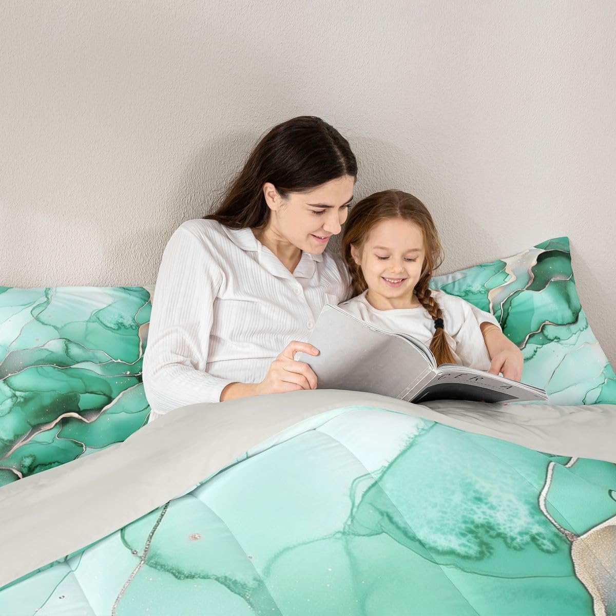Erosebridal Green Marbling Comforter Set King Marble Print Bedding Set Gold Ink Fluid Art Comforter for Kids Boys Girls,Ombre Marble Textured Quilt Duvet
