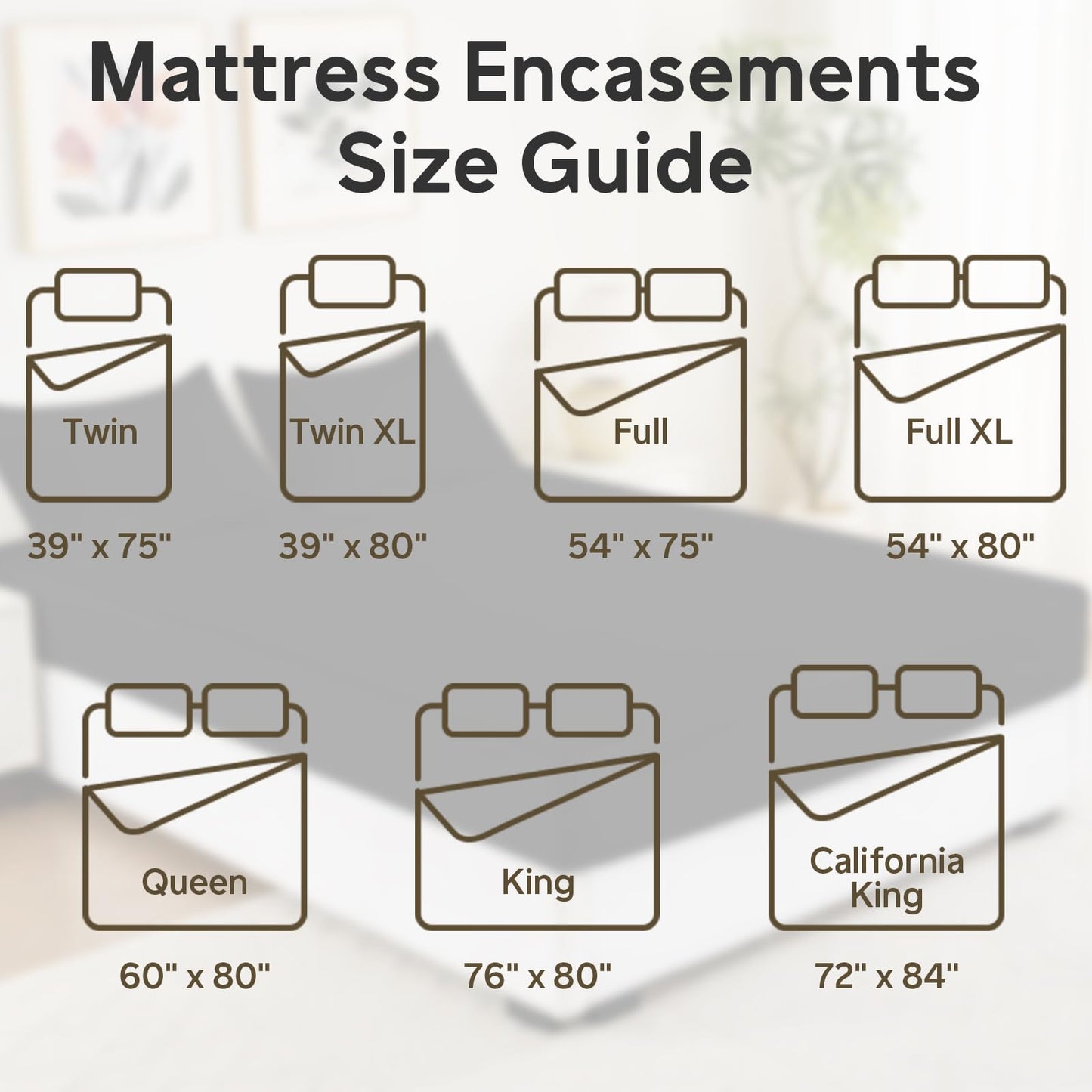 QUWOU Queen Mattress Protector(8’’-10” Depth) – Premium Six-Sided Waterproof Mattress Cover Bed Cover,Zippered Mattress Encasement for Bed, Noiseless Breathable Machine Washable,Black