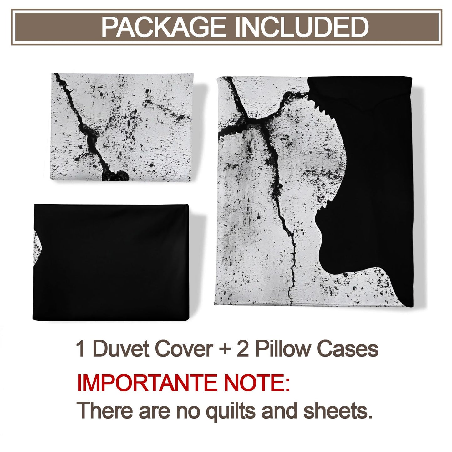 PAISUOQ Abstract Duvet Cover Full, Funny Man Bedding, Black & Gray Comforter Cover with 2 Pillow Cases, 3 Pieces with Zipper & Ties, Bedroom Decor & Gifts