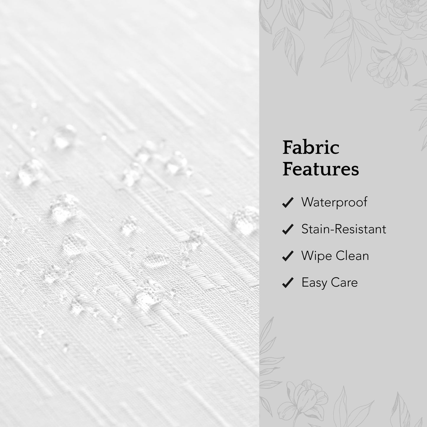 Threadmade Continental Solid Texture Water Resistant Tablecloth, White - 60" W x 84" L