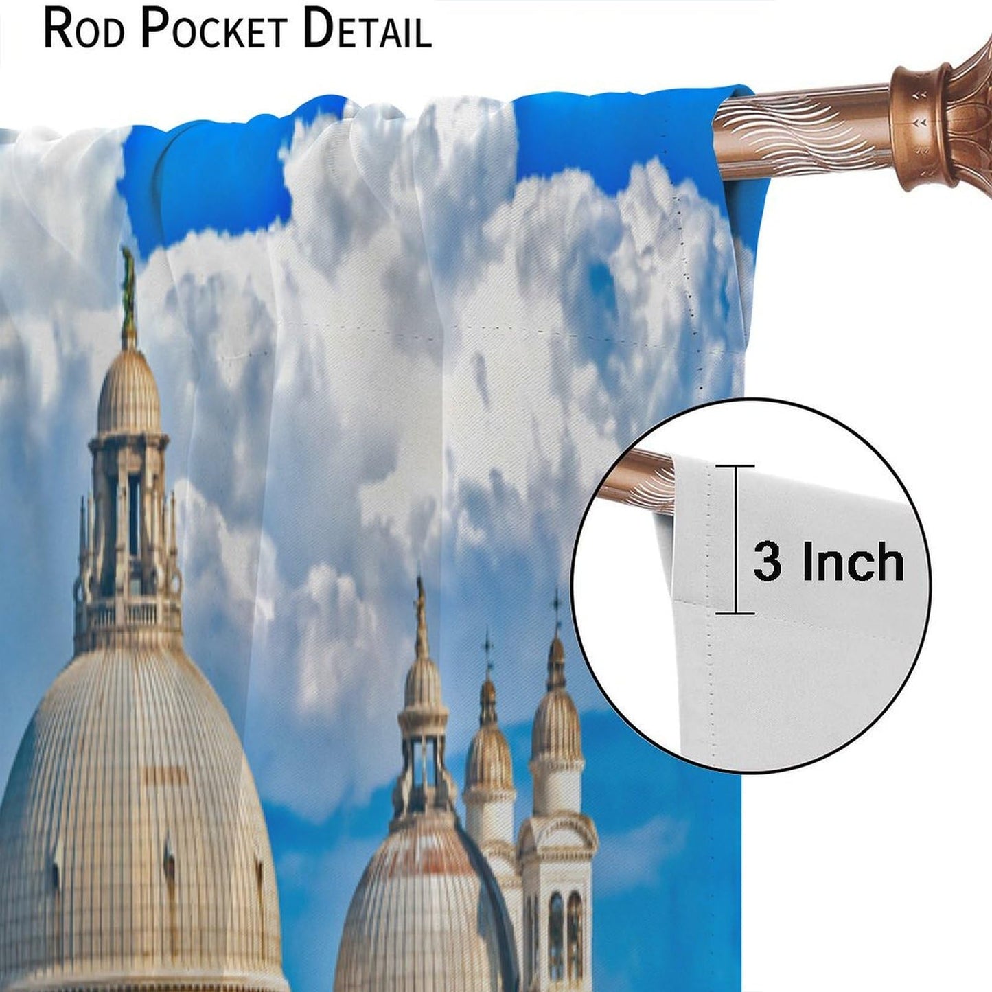 European Scenery Blackout Curtains,Venice Italy City Autumn Landscape Print Window Drapes for Bedroom Living Room Kitchen Cafe Office Set 2 Panels,42x45 Inches, Style-6