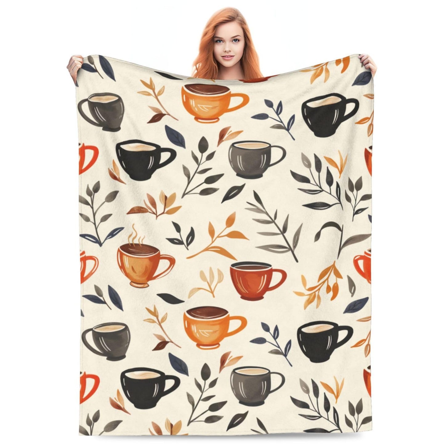 Turamurra Coffee Blanket Gifts for Adults Women Men Coffee Lovers Soft Warm Lightweight Cozy Coffee Throw Blankets for Bed Sofa Living Room Couch Home Decor 50"x60"