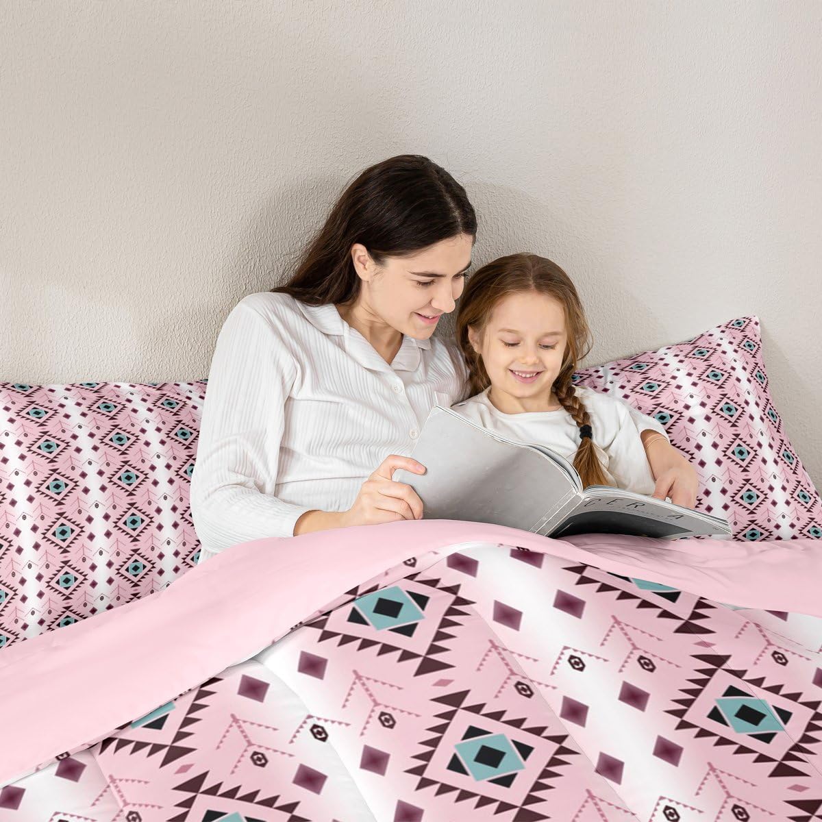 jejeloiu Boho Western Comforter Set Queen Size Bohemian Southwestern Bedding Set for Kids Boys Girls Aztec Decor Duvet Quilt Country Bedroom Farmhouse 3 Pcs with 2 Pillow Cases
