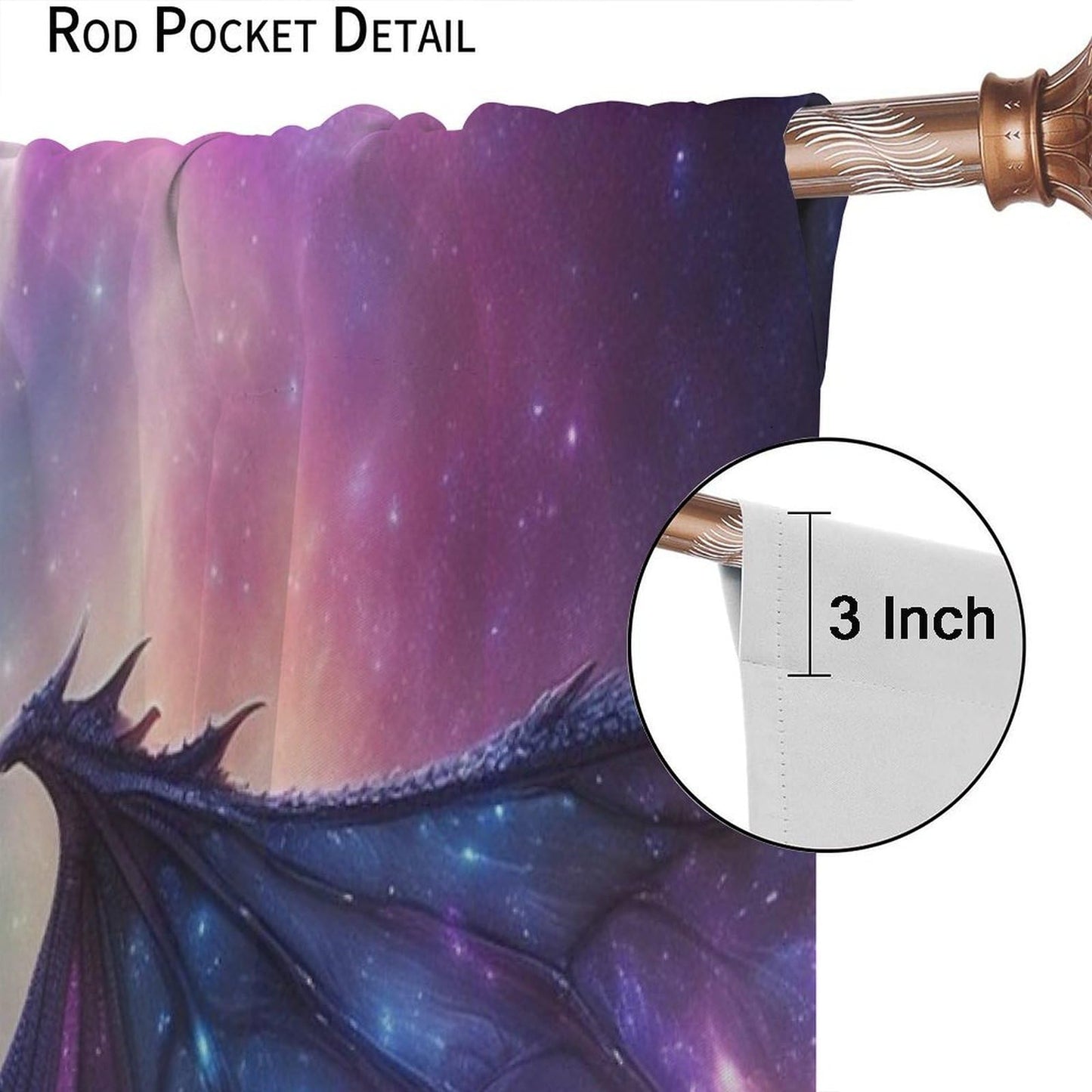 Fantasy Dragon Curtains for Bedroom,Mystic Magic Star Epic Adventure Fantasy Wings Fire-Breathing Dragon Animals Dragon Window Drapes Print for Kids Boys Girls Living Room 42x45in (No Blackout)
