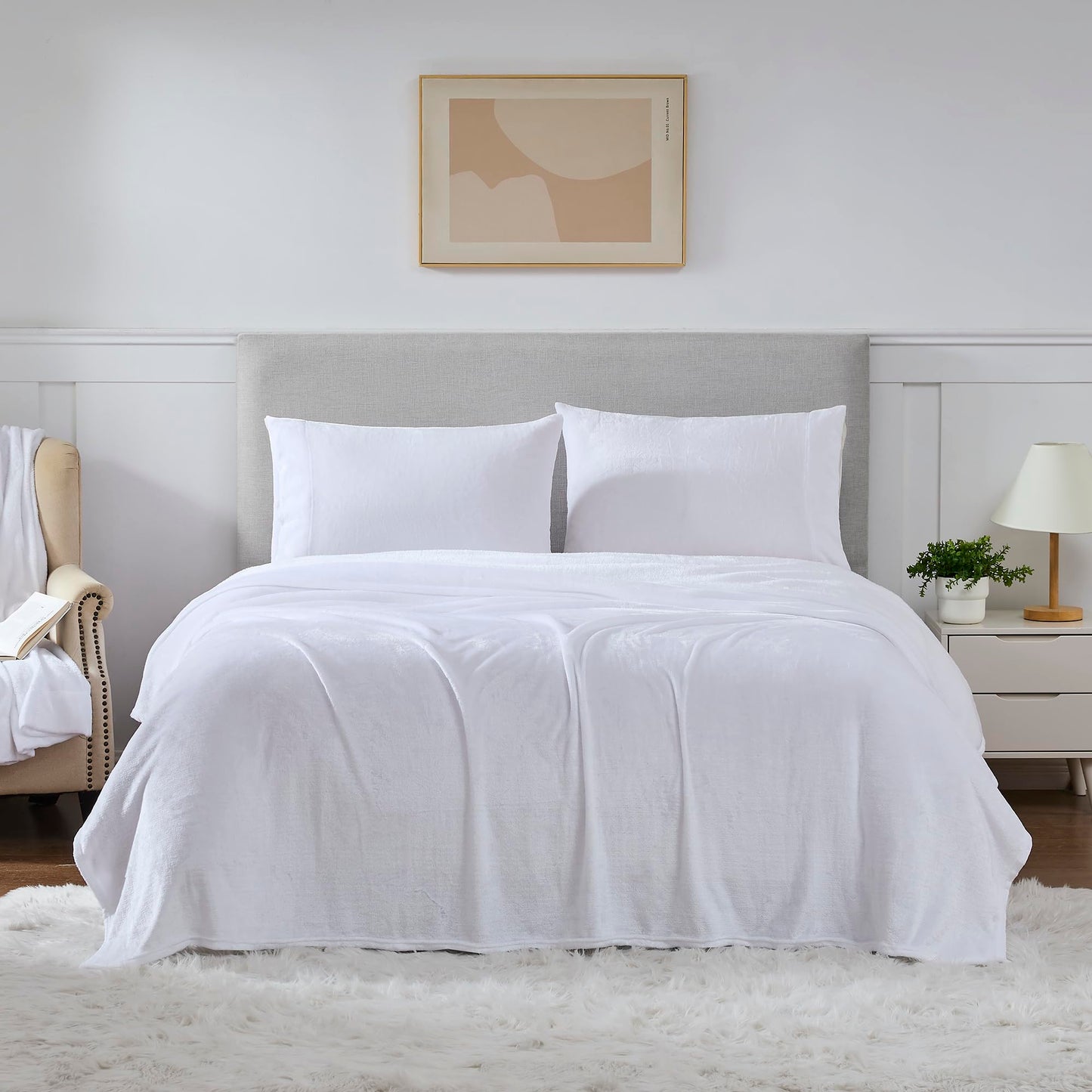 Fleece Sheets King Size – Deep Pocket Bedding Toasty Warm Microfleece Bed Sheets for Cold Weather Fall/Winter Comfort – Micro Fleece Fitted Sheet, Flat Sheet & Pillowcases