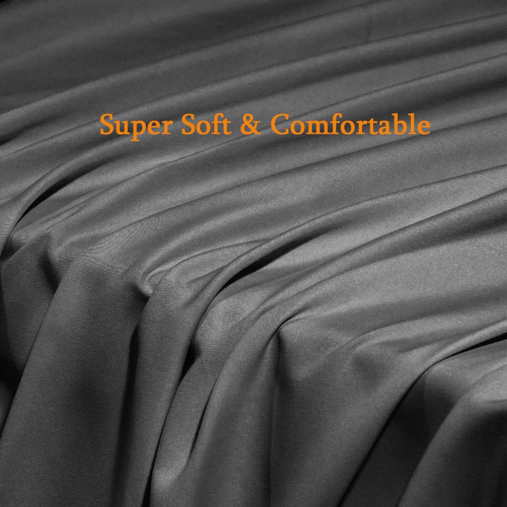 SONORO KATE Bed Sheet Set Super Soft Microfiber 1800 Series Luxury Egyptian Sheets Fit 18-24 Inch Deep Pocket Mattress Wrinkle-6 Piece (Dark Grey, Queen)