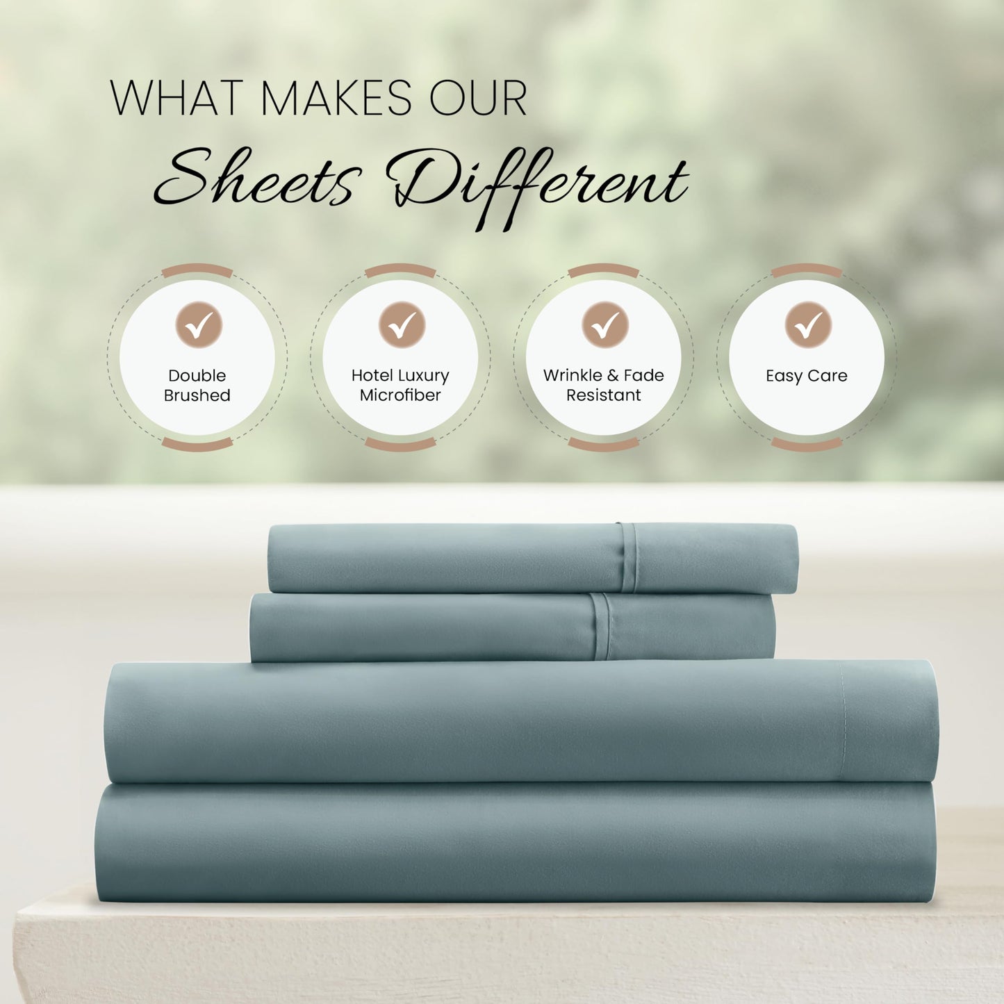 Linen Market Bed Sheets for Full Size Bed (Ocean) - Sleep Better Than Ever with These Soft and Cooling Full Sheets - Deep Pocket Fits 16" Thick Beds - 4 Piece Full Sheet Set
