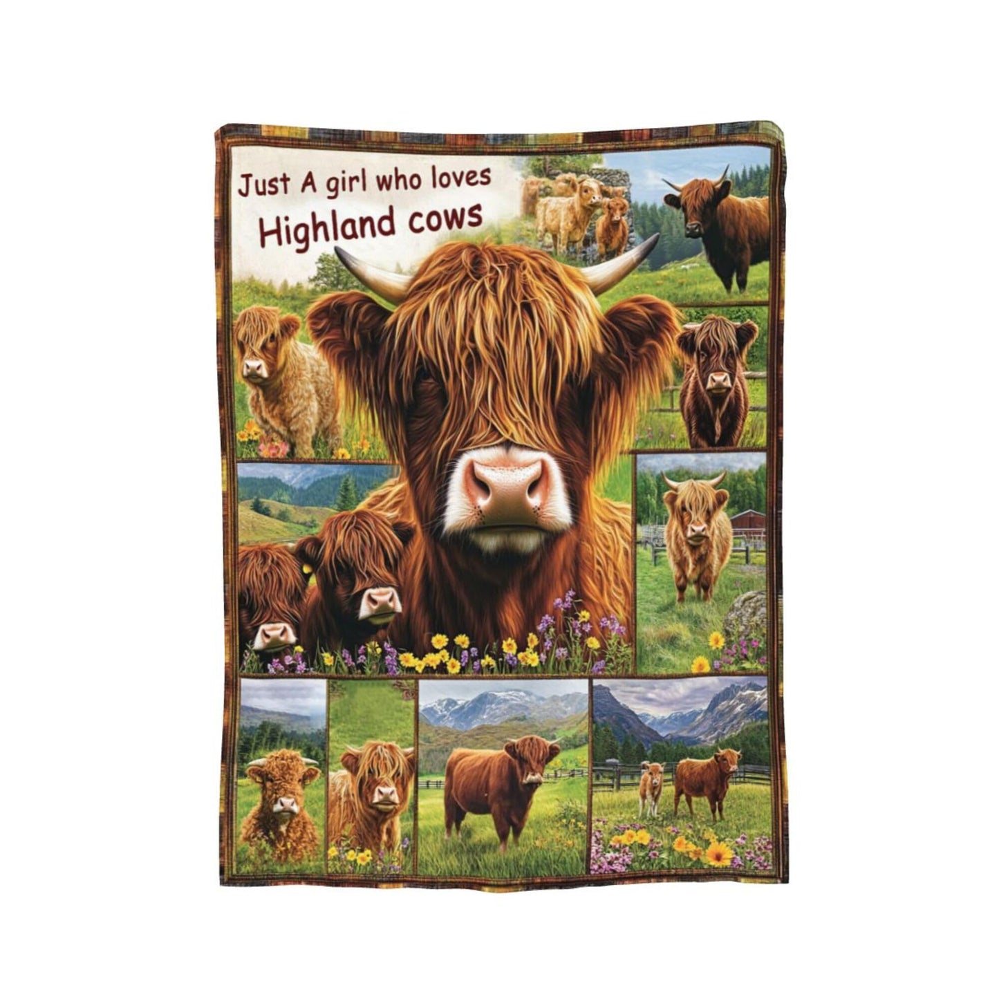 Highland Cow Blanket Highland Cow Decor Cozy Animal Throw Super Soft Plush Flannel Fleece Blanket Gift for Kids Adults Men Women Ultra Warm & Lightweight Flannel, 50"X40"