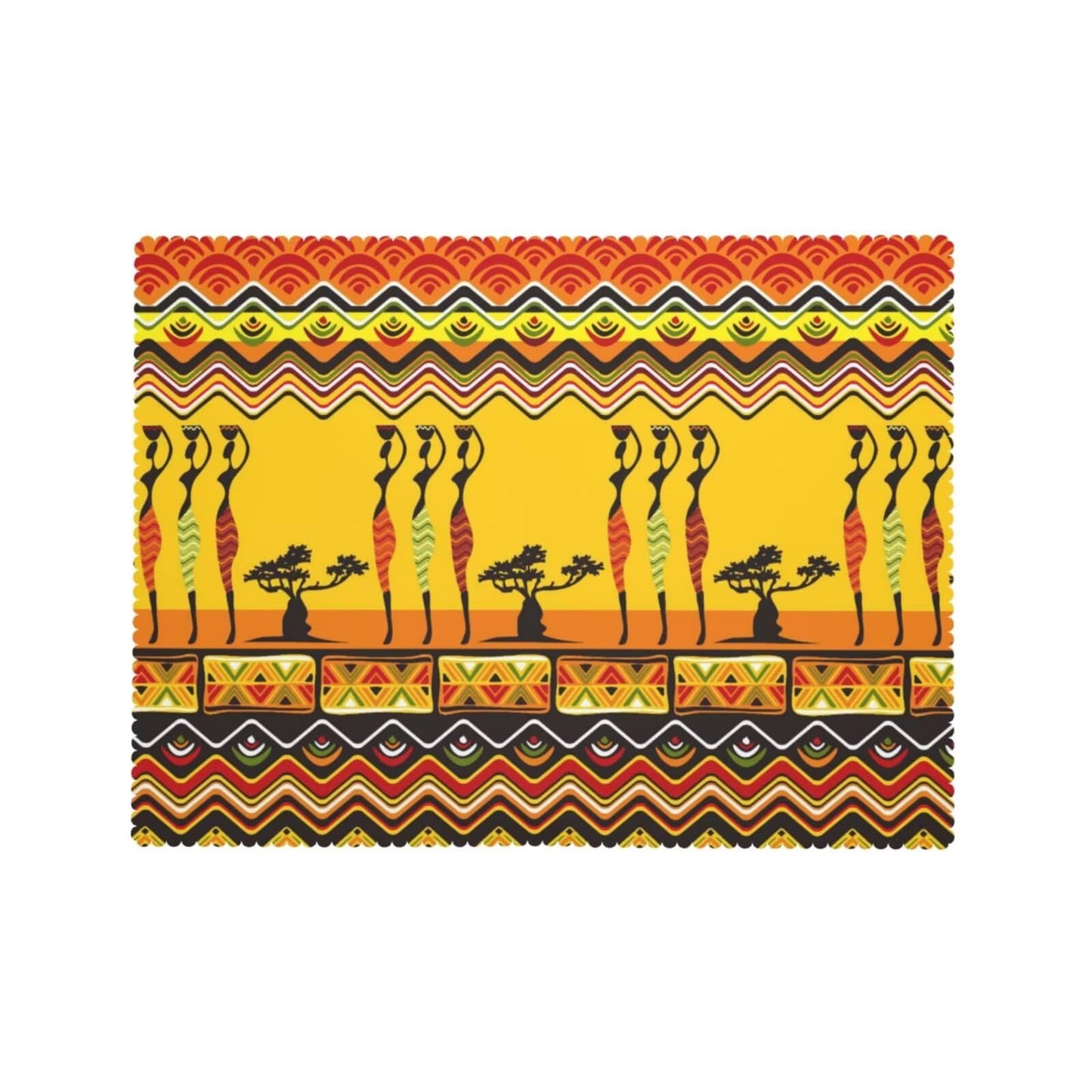 MENZHYAN African American Women Dancers Rectangle Tablecloth Tribal Ethnic Boho Table Cloths Abstract Geometric Totems Print Washable Table Cover for Home Kitchen Dining Party Decor 54 x 72 Inch