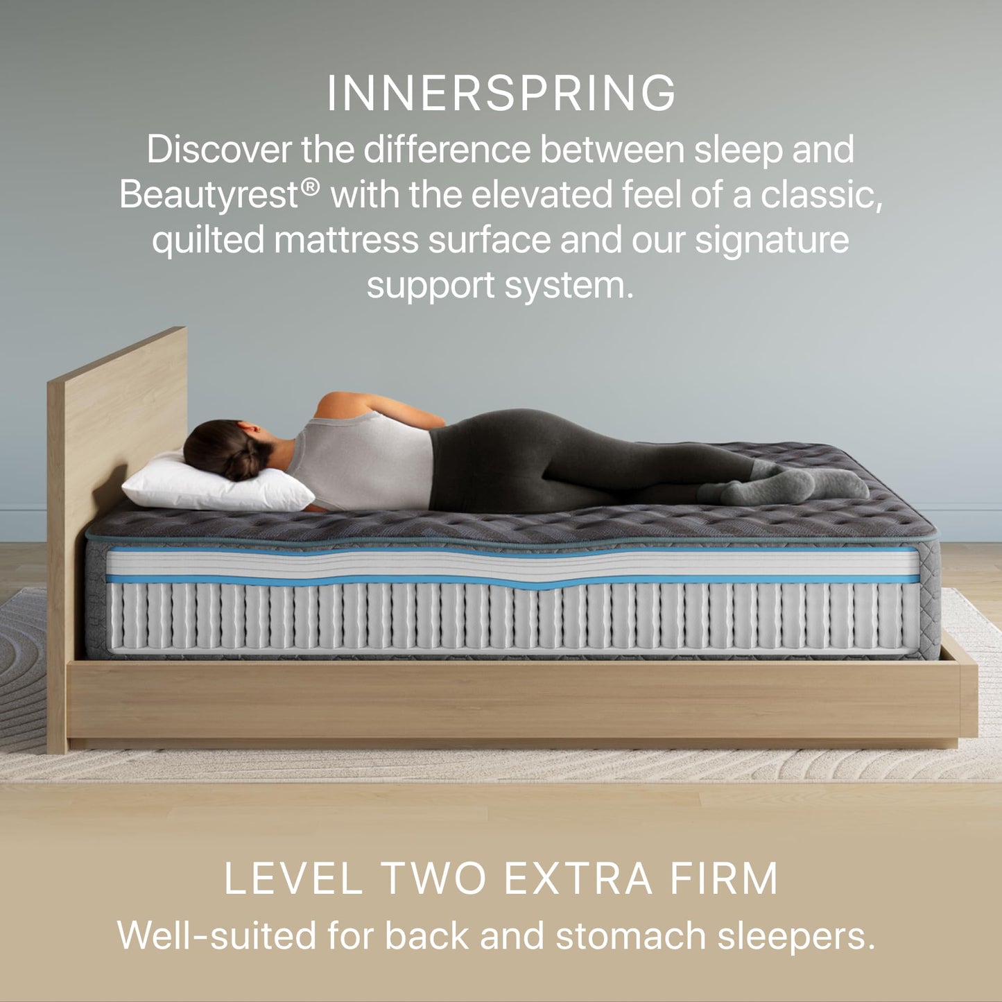 Beautyrest Days End Extra Firm 13.25" Mattress, Gray - Queen - Cooling Tech, Supportive Durable Pocketed Coils, Pressure Relief, Motion Separation, 100 Night Sleep Trial and 10 Year Warranty