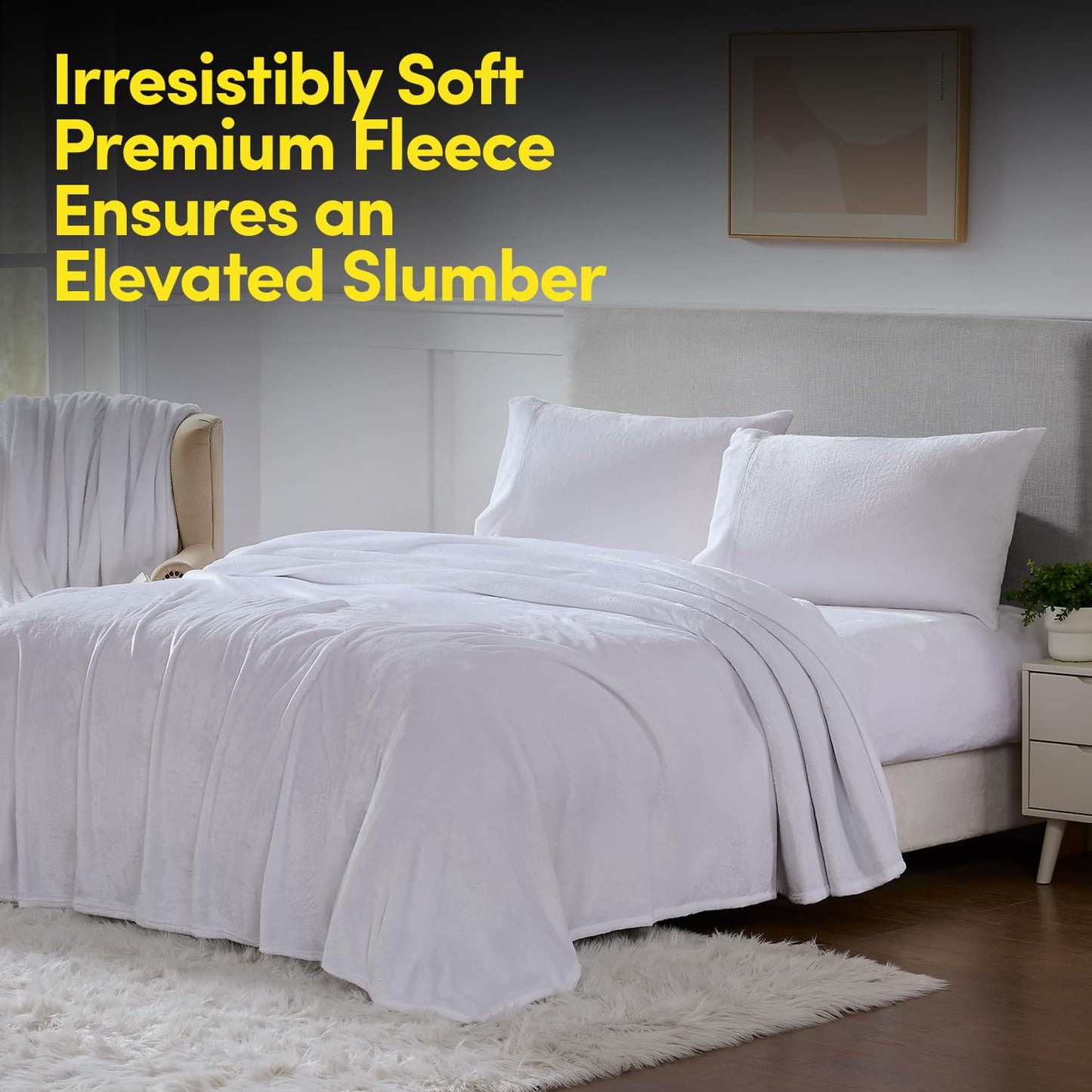 Fleece Sheets King Size – Deep Pocket Bedding Toasty Warm Microfleece Bed Sheets for Cold Weather Fall/Winter Comfort – Micro Fleece Fitted Sheet, Flat Sheet & Pillowcases