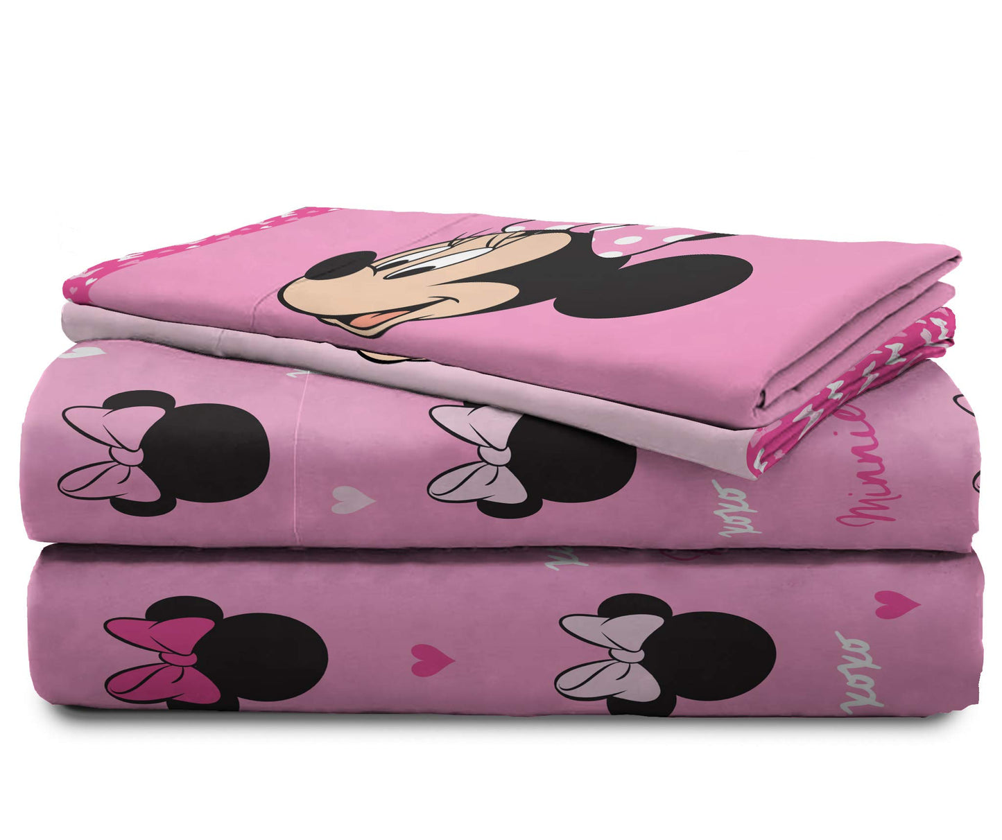 Jay Franco Disney Minnie Mouse Kids Full Size Sheet Set 4 Piece - Super Soft Microfiber, Deep Pocket Fitted, Flat & Pillowcases, Reversible, Fade Resistant, Machine Washable (Officially Licensed)
