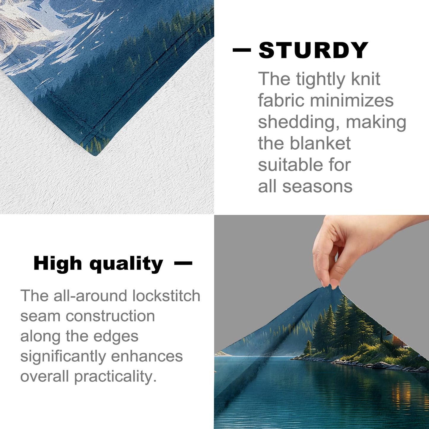 cromcu Mountain Lake Deer Throw Blanket for Nature and Cabin Lovers, Wildlife Landscape Flannel Throws Blankets, Scenic Rustic Gifts, Soft Warm Cozy for Sofa Couch Bed Home Decor 60" x 50"