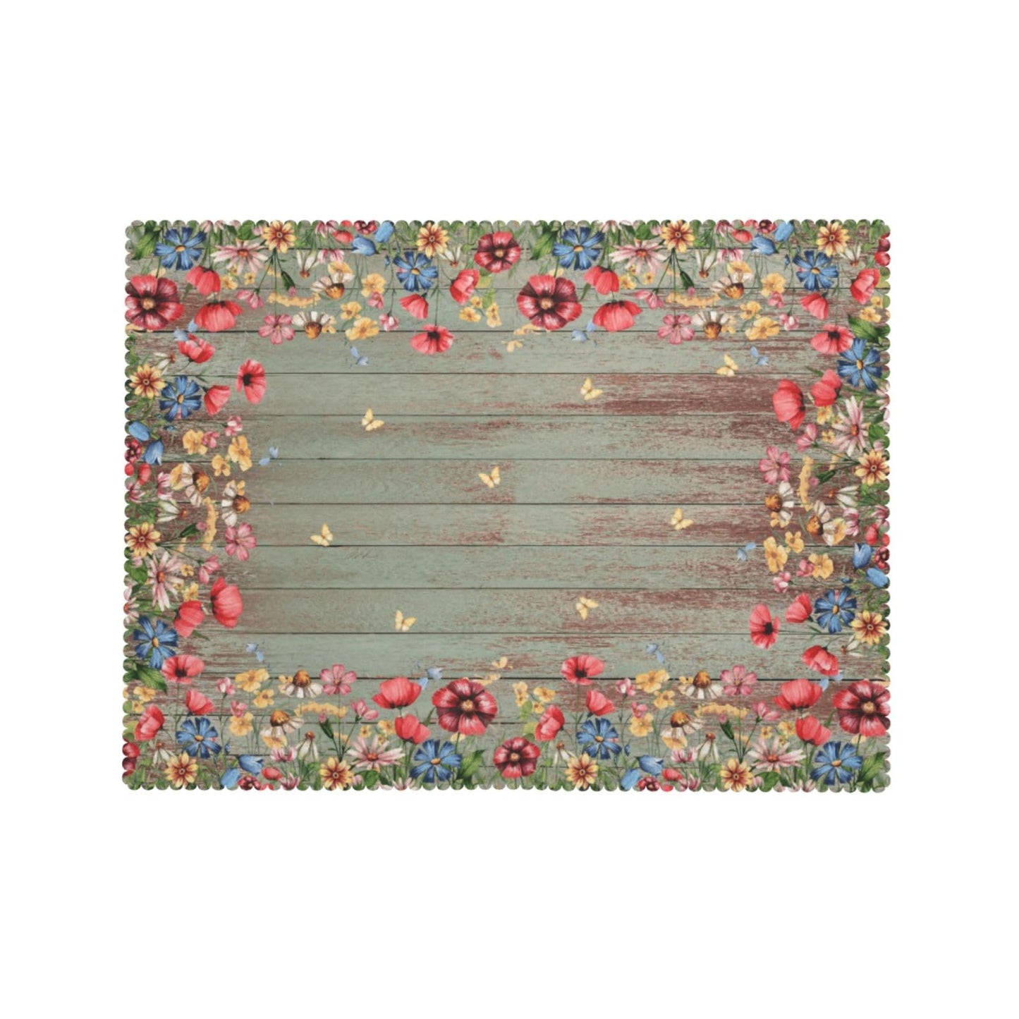 XIOURERY Wild Flowers Table Cloths Decorative for Dining Room, Flowers Brown Wood Washable Tablecloth for Home, Restaurant, Outdoor Party Table Cover 54x72 Inch