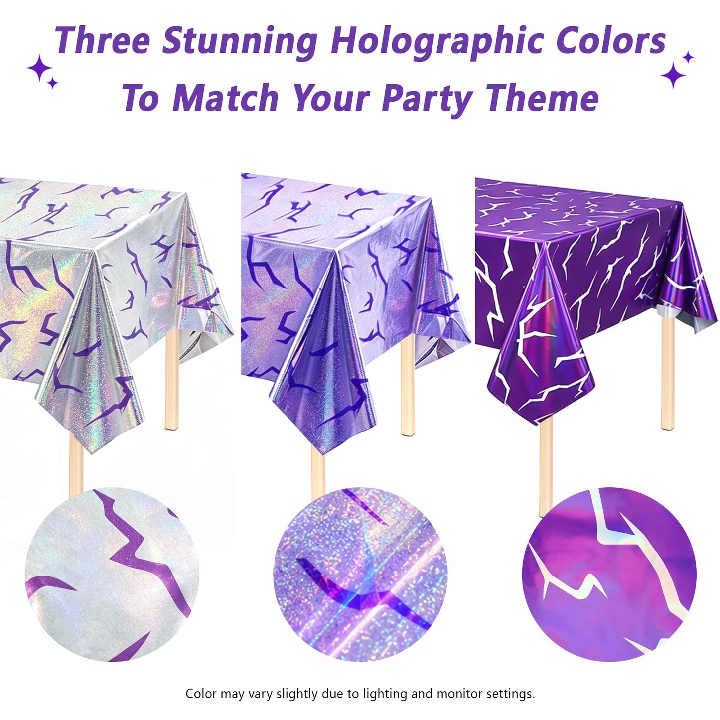 Luxe Louise Birthday Tablecloth Decorations Disposable Table Cloth Waterproof Rectangle Table Cover Plastic Table Cover for Party Decors (Lightning)