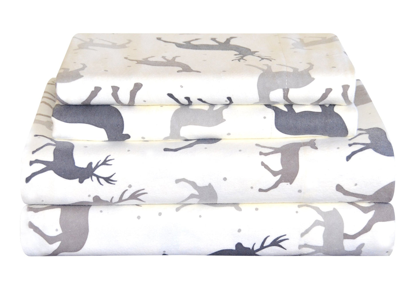 Pointehaven Flannel 170 GSM Sheet Set,Twin Autumn Deer