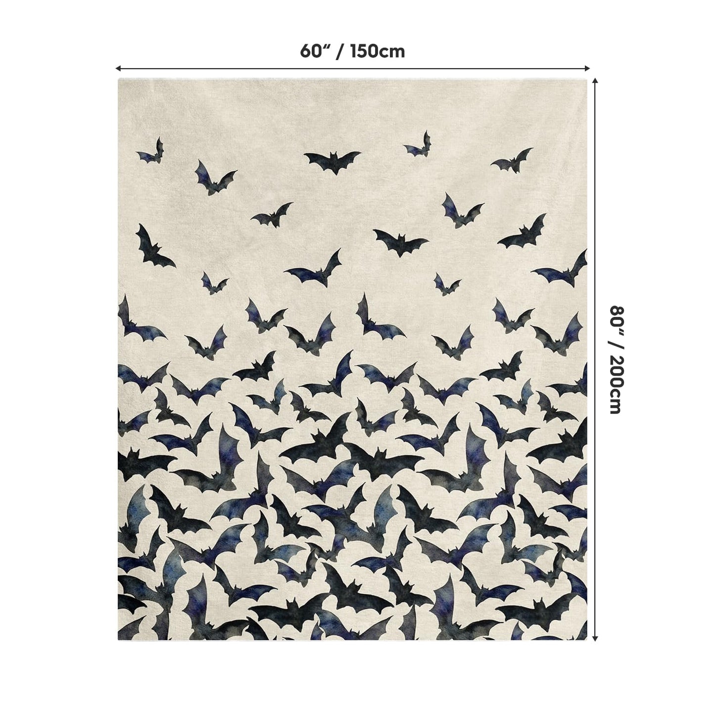 Horaldaily Halloween Flannel Blanket Throw, Bats Beige Soft Fuzzy Plush Cozy Fleece Blankets for Couch Sofa Bed Lounging, Ideal Gifts for Kids Adults Wife Self, 60x80