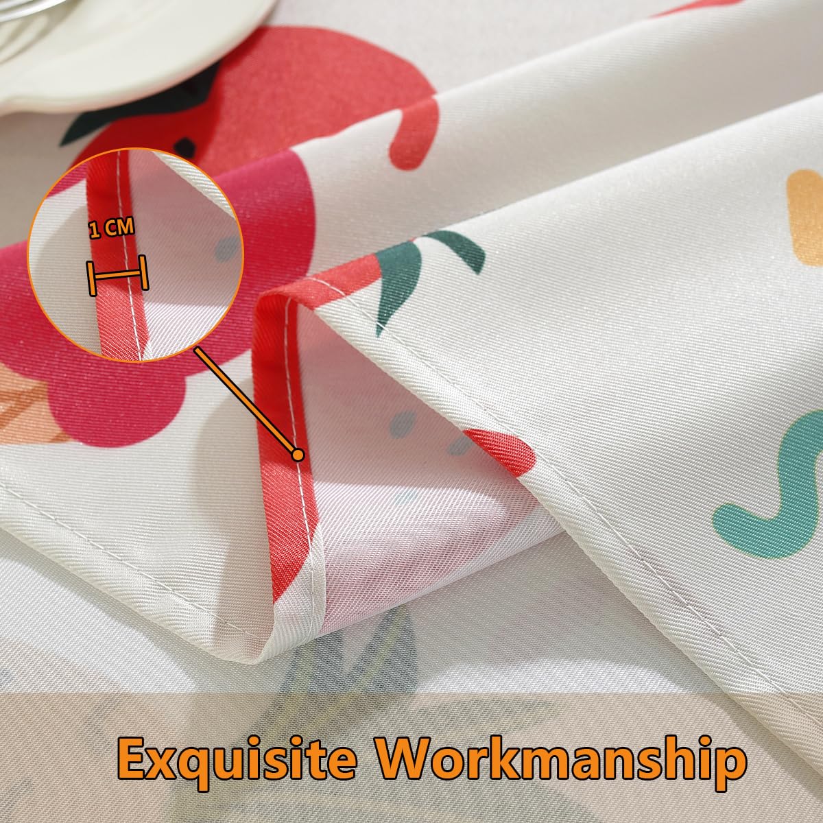 SASTYBALE Summer Tablecloth Rectangle 52 x 70 Inch, Lemon Ice Cream Pineapple Watermelon Strawberry Fruit Print Table Cloth, Spill Proof Polyester Table Cover for Dining, Party, Indoor, Outdoor