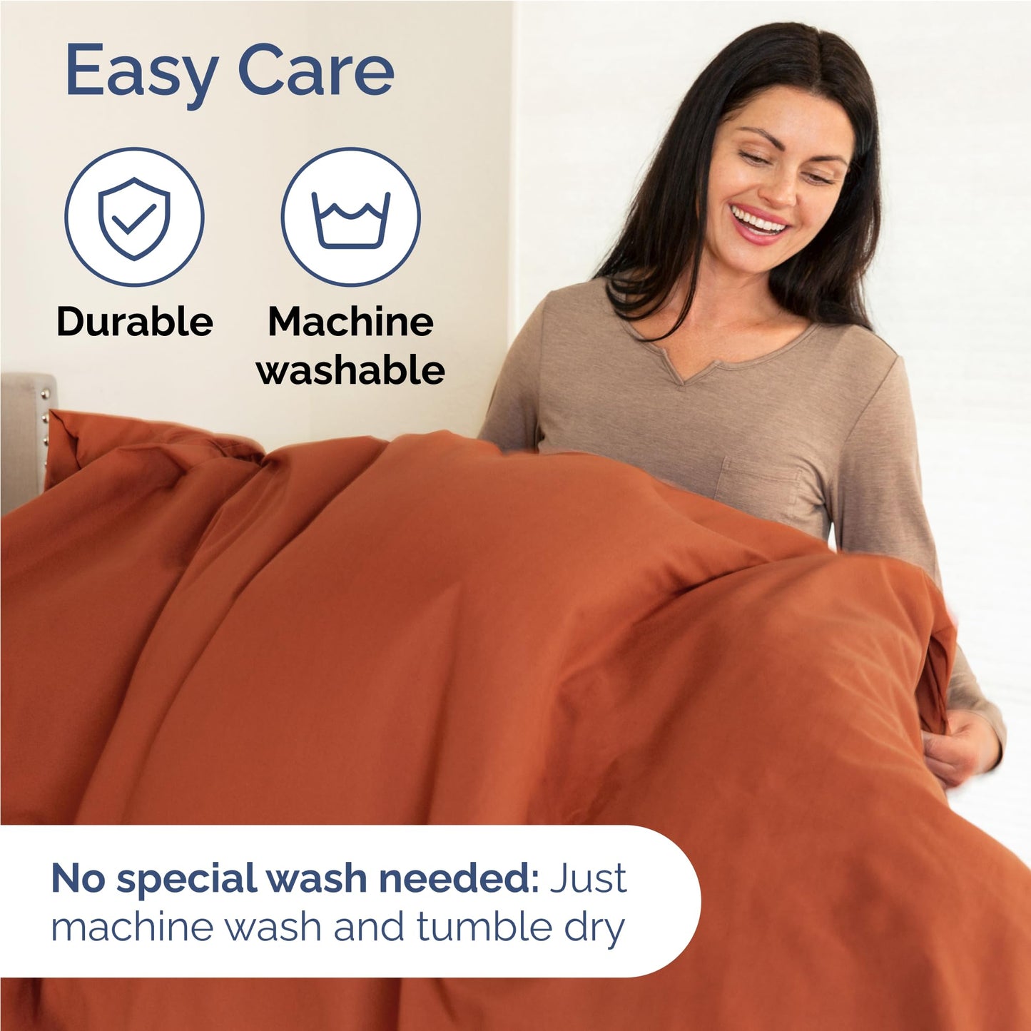 Full Size 4 Piece Sheet Set - Comfy Breathable & Cooling Sheets - Hotel Luxury Bed Sheets for Women and Men - Deep Pockets, Easy-Fit, Soft and Wrinkle Free Sheets - Terracotta Oeko-Tex Bed Sheet Set