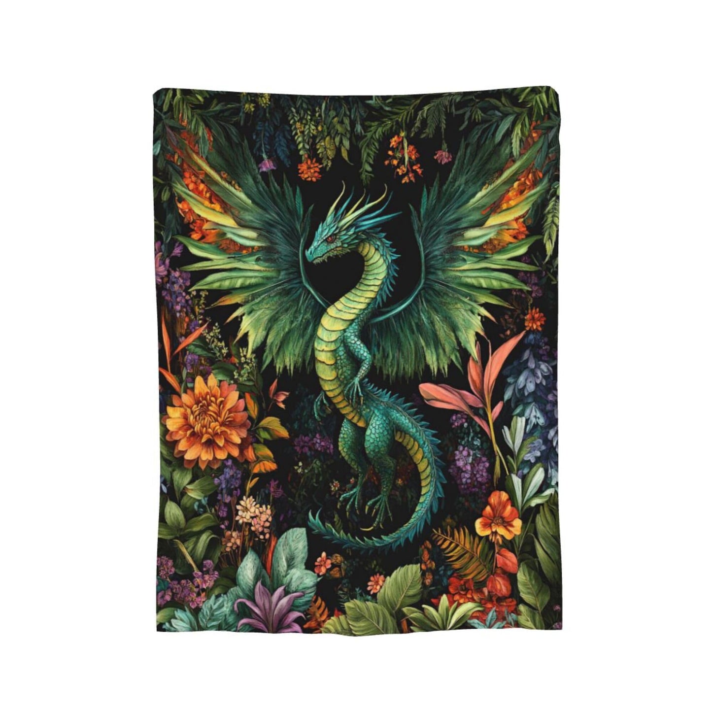 Dragon Blanket Dragon Decor Cozy Animal Throw Super Soft Plush Flannel Fleece Blanket Gift for Kids Adults Men Women Ultra Warm & Lightweight Flannel, 50"X40"