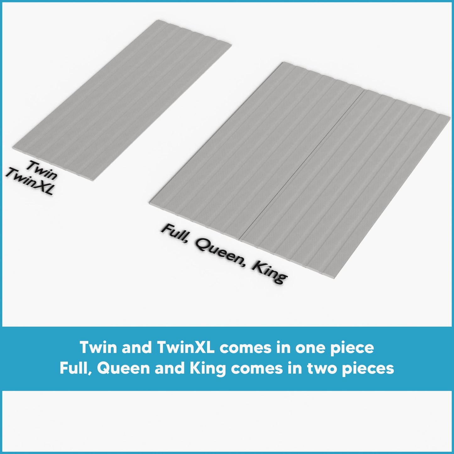 Treaton, 0.75-Inch Heavy Duty Vertical Wooden Bunkie Board/Bed Slats with Cover, Enhance Mattress Support, King(76"), Grey