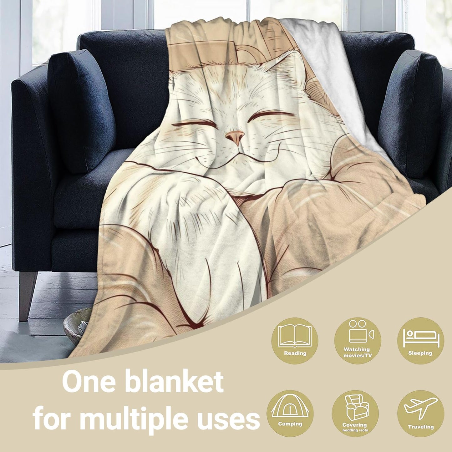 Playful Airplane Throw Blanket, Lightweight Warm Flannel Blankets, Home Decor and Gifts, Soft Cozy Throws for Women Boys Kids, 50"X60" for Bed Couch Travel Office