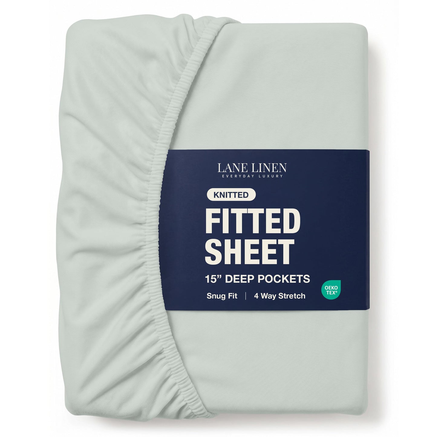 Fitted Full Sheet Only - Jersey Knit, 4 Way Strong Elastic Hem - Deep Pocket Cover, Designed for Mattresses Upto 15" Thick – Supports a Restful Sleep - Ultra Soft, Machine Washable & Durable - Mineral