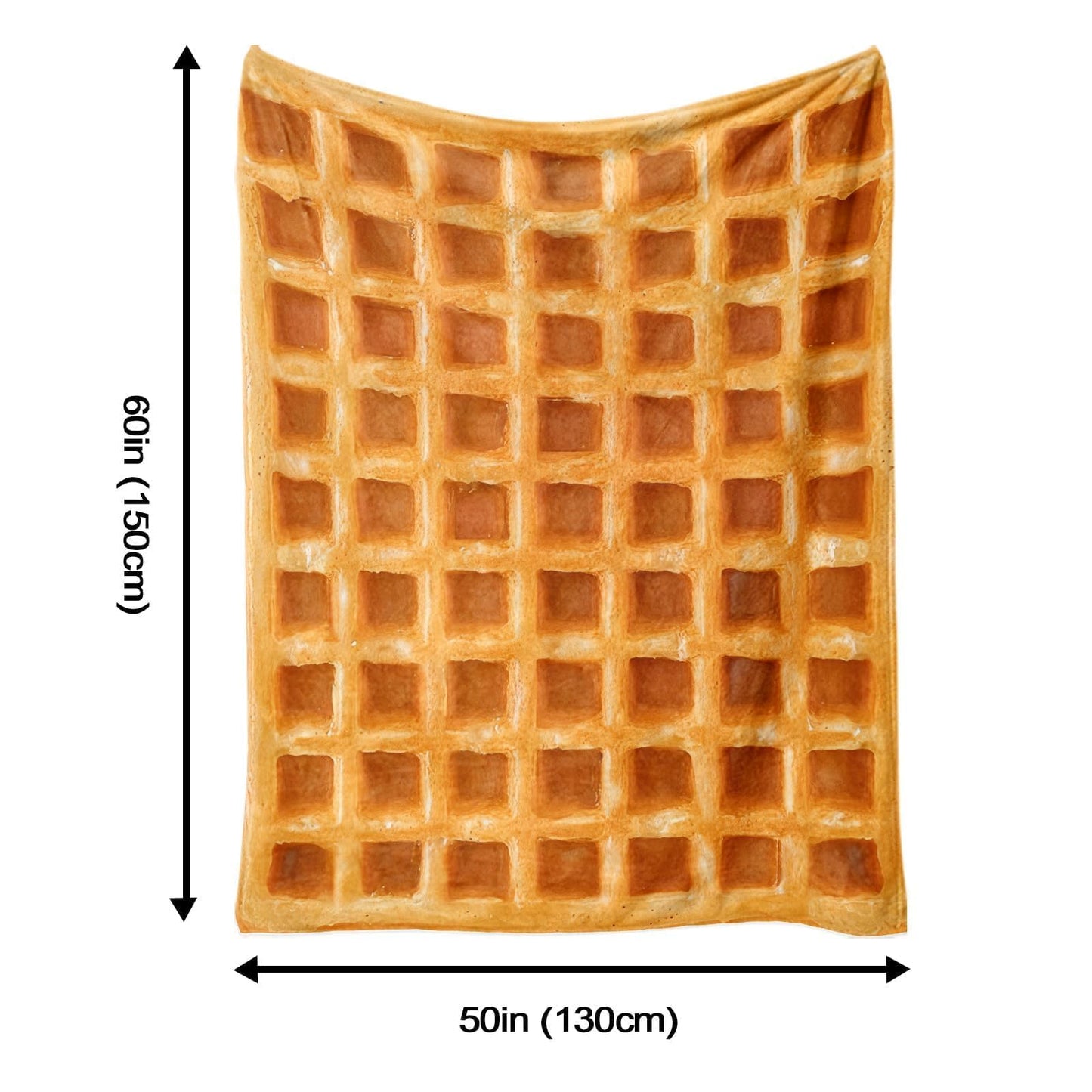 Lifeella Realistic Waffle Throw Blanket, Super Soft Warm Flannel Fleece Nap Food Blankets for Couch Dorm Sofa Room, Funny Gag Gifts for Teenage Boys and Girls, 50×60 inch