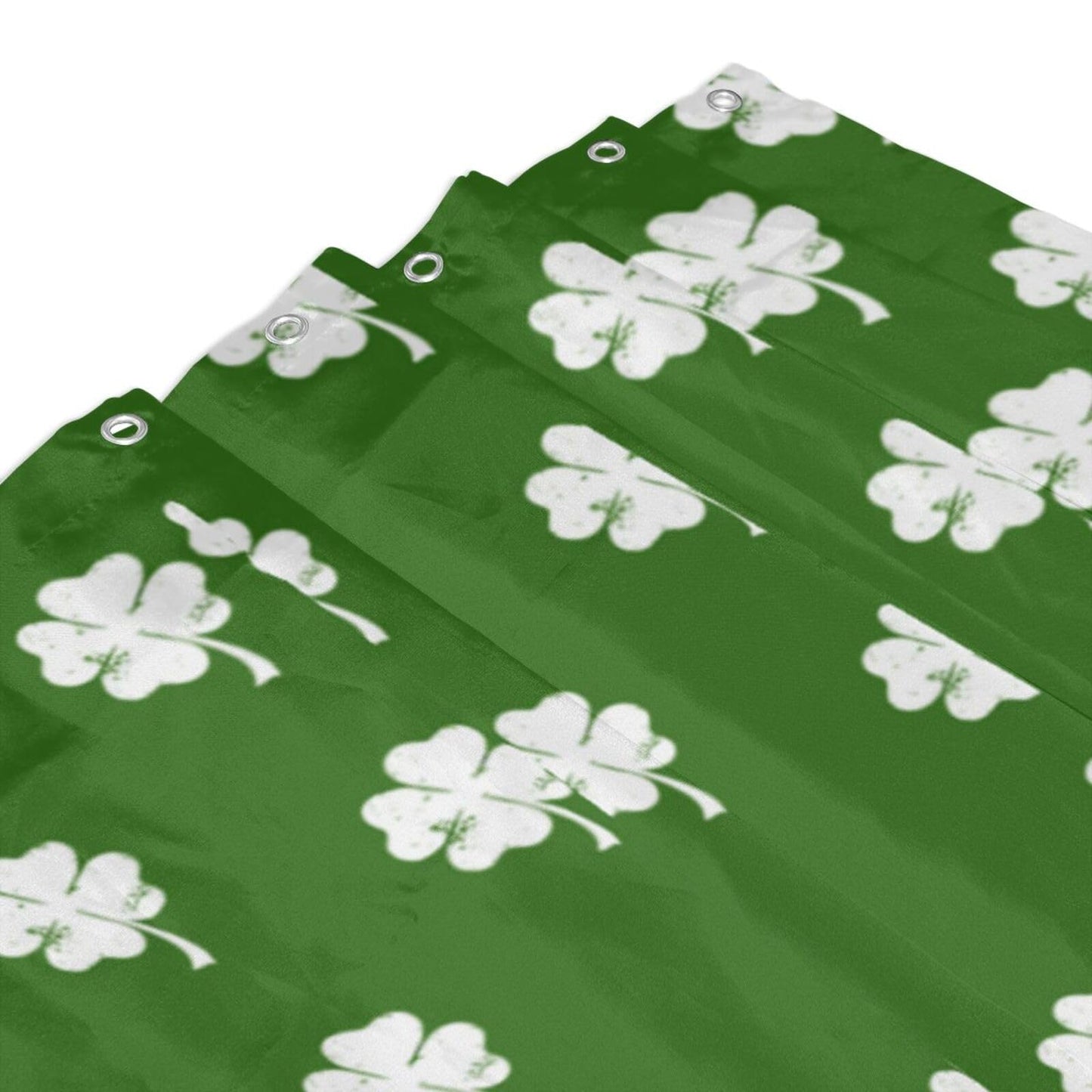 noasqll Lucky Irish Four Leaf Clover Shamrock Shower Curtain 60 X 72 Inch Waterproof Shower Curtain Set Bathroom Curtain Decor with 12 Hooks