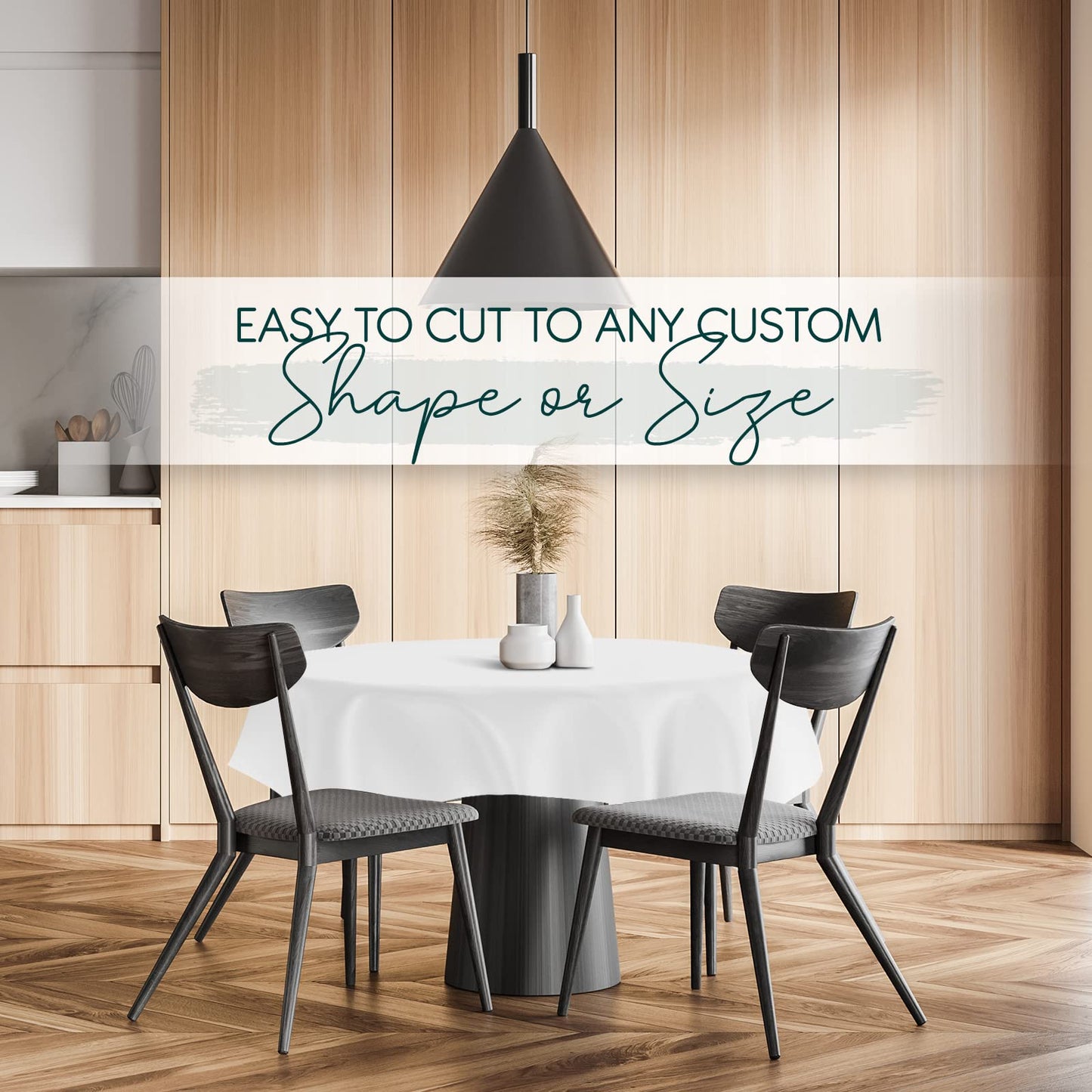 tablecloths by design - Quality Table Pad Protector, Superior Protection from Spills, Scratches & Heat - Reusable Vinyl Table Cloth with Cushion Flannel Backing (72" L x 54" W)