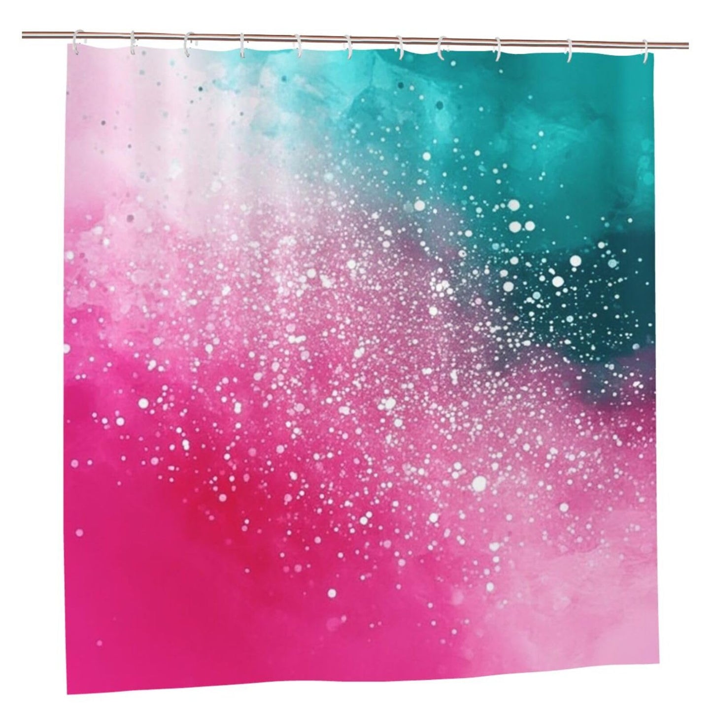 HSYOYO Pink Teal Abstract Shower Curtains for Bathroom Waterproof Shower Curtain Set with 12 Plastic Hooks Washable Bathroom Curtain Modern Bathroom Decor 72" W x 72" L