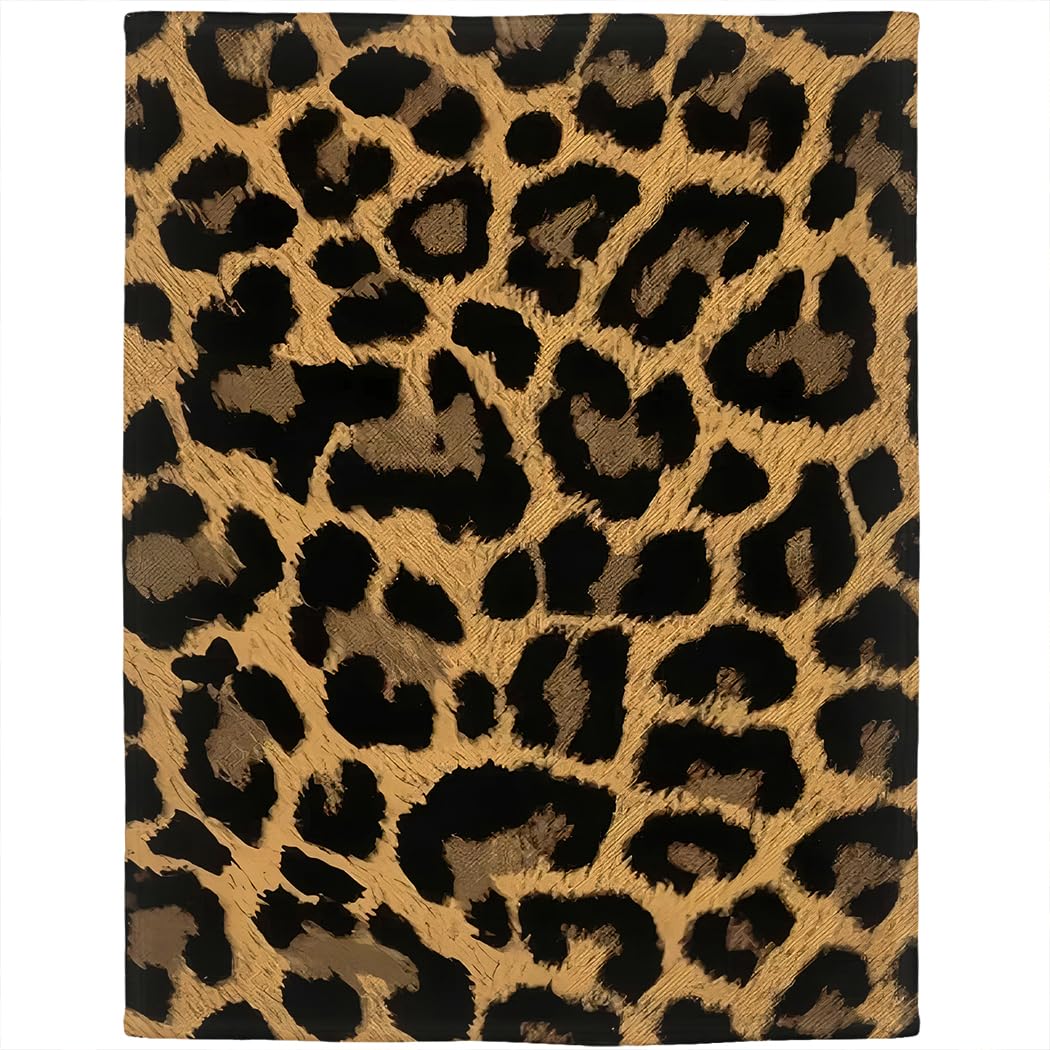 Rstick 60"x80" Classic Leopard Print Blanket - Soft Fleece Throw, Wild Style for Home Decor